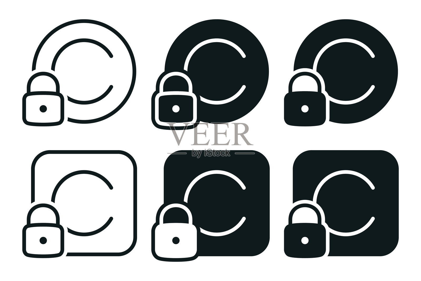 版权图标锁定。矢量插图插画图片素材