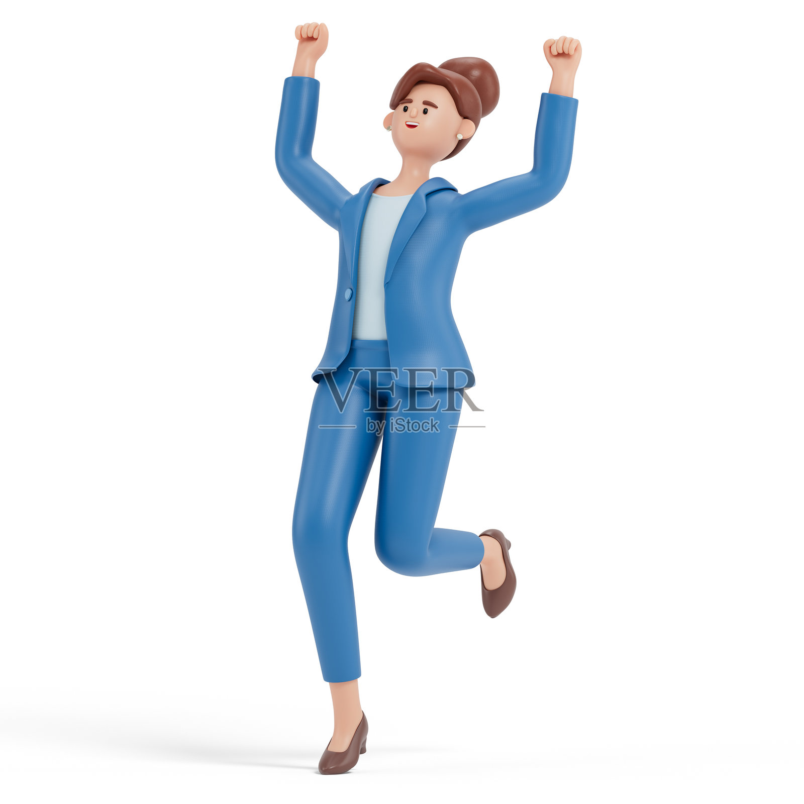 女人欢快地跳跃照片摄影图片