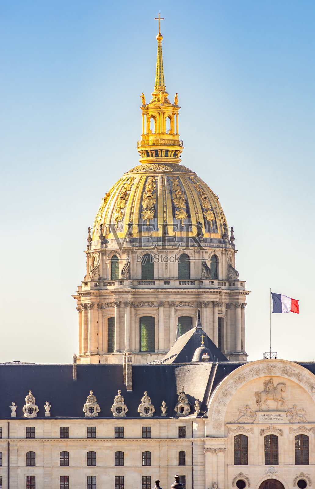 巴黎的荣军院（Les Invalides）圆顶照片摄影图片