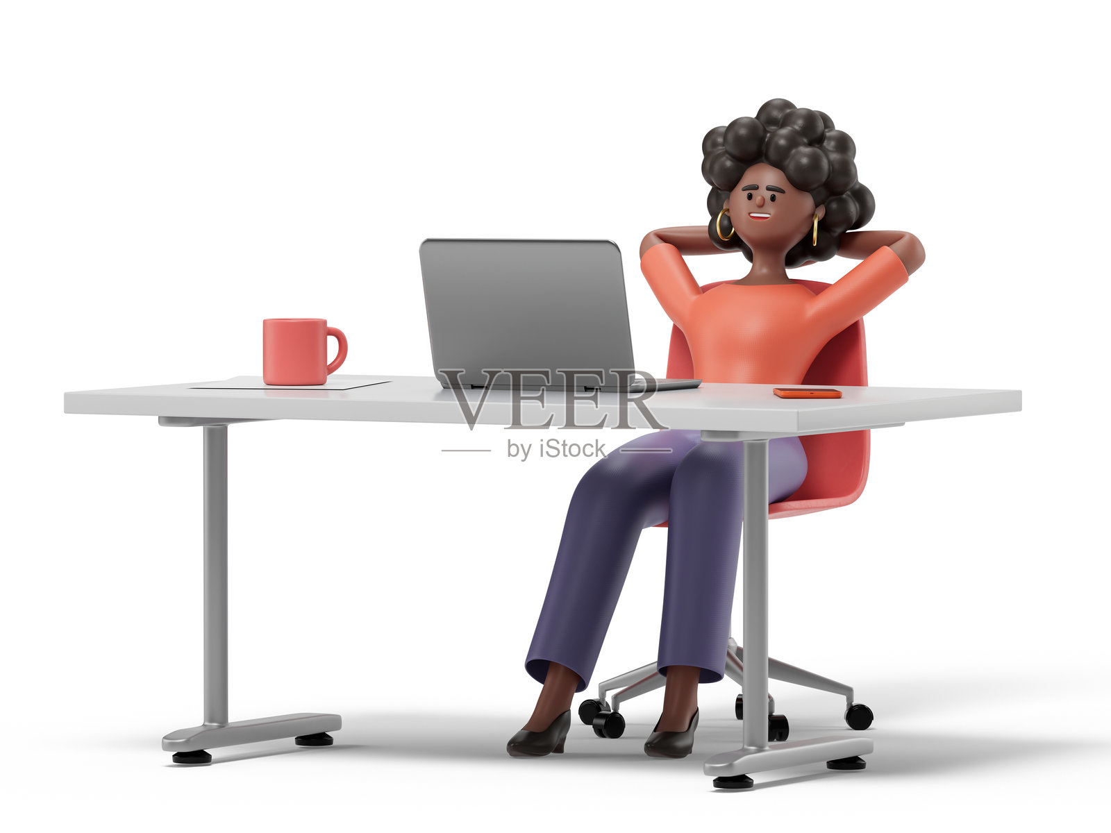 办公室闲暇，工作休息，桌边放松照片摄影图片