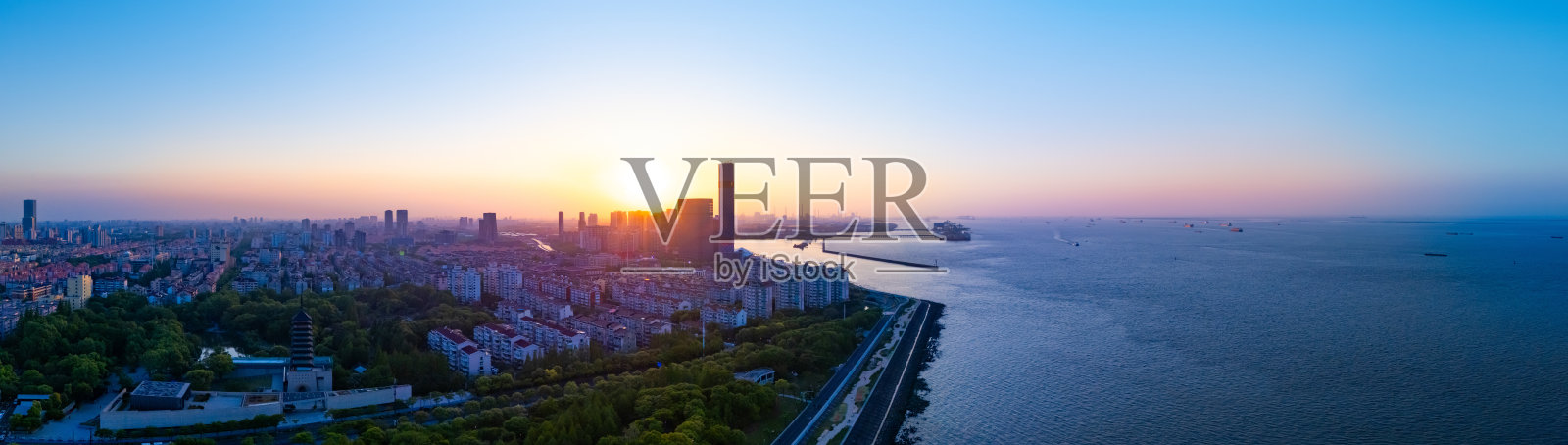 上海长滩区的鸟瞰图照片摄影图片