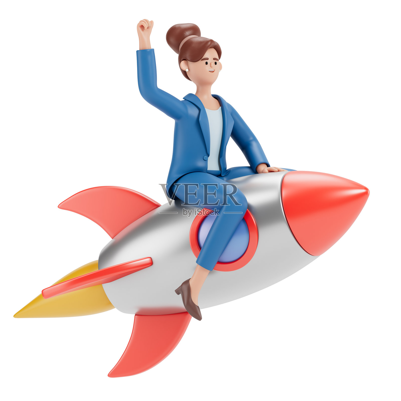 骑着火箭的女人照片摄影图片