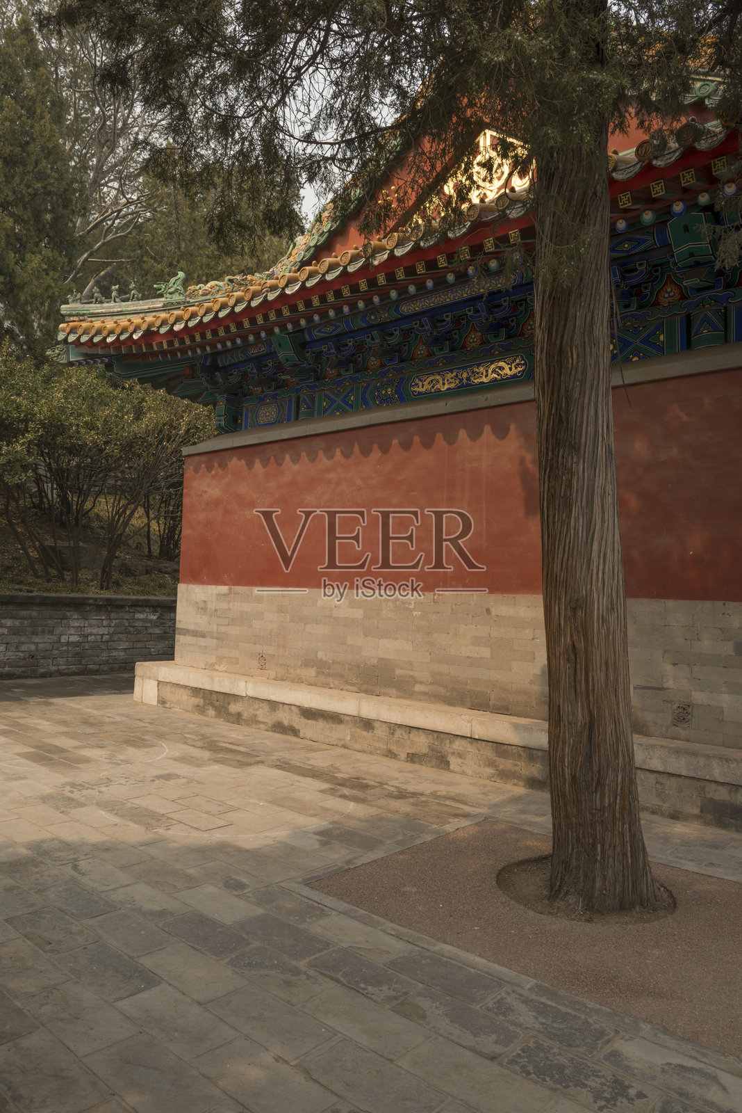 北京故宫附近的北海公园中的庙宇照片摄影图片