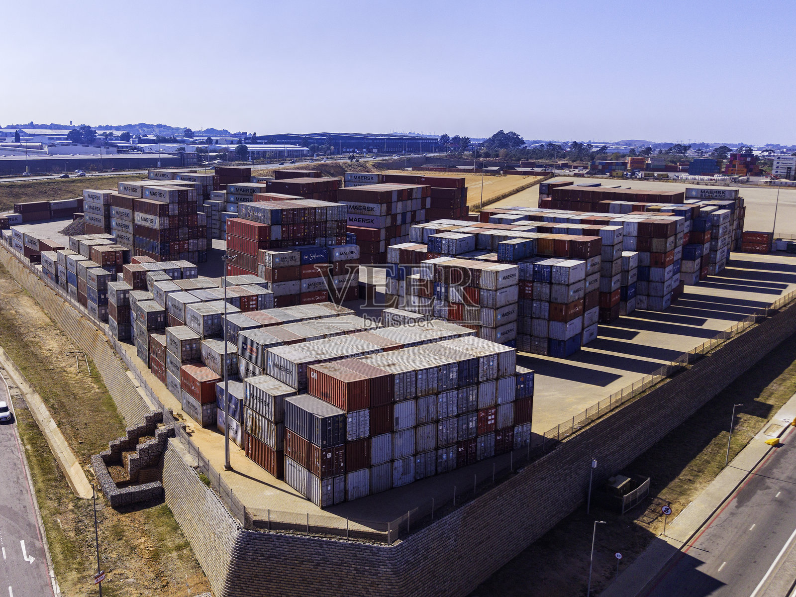 约翰内斯堡堆叠的集装箱照片摄影图片