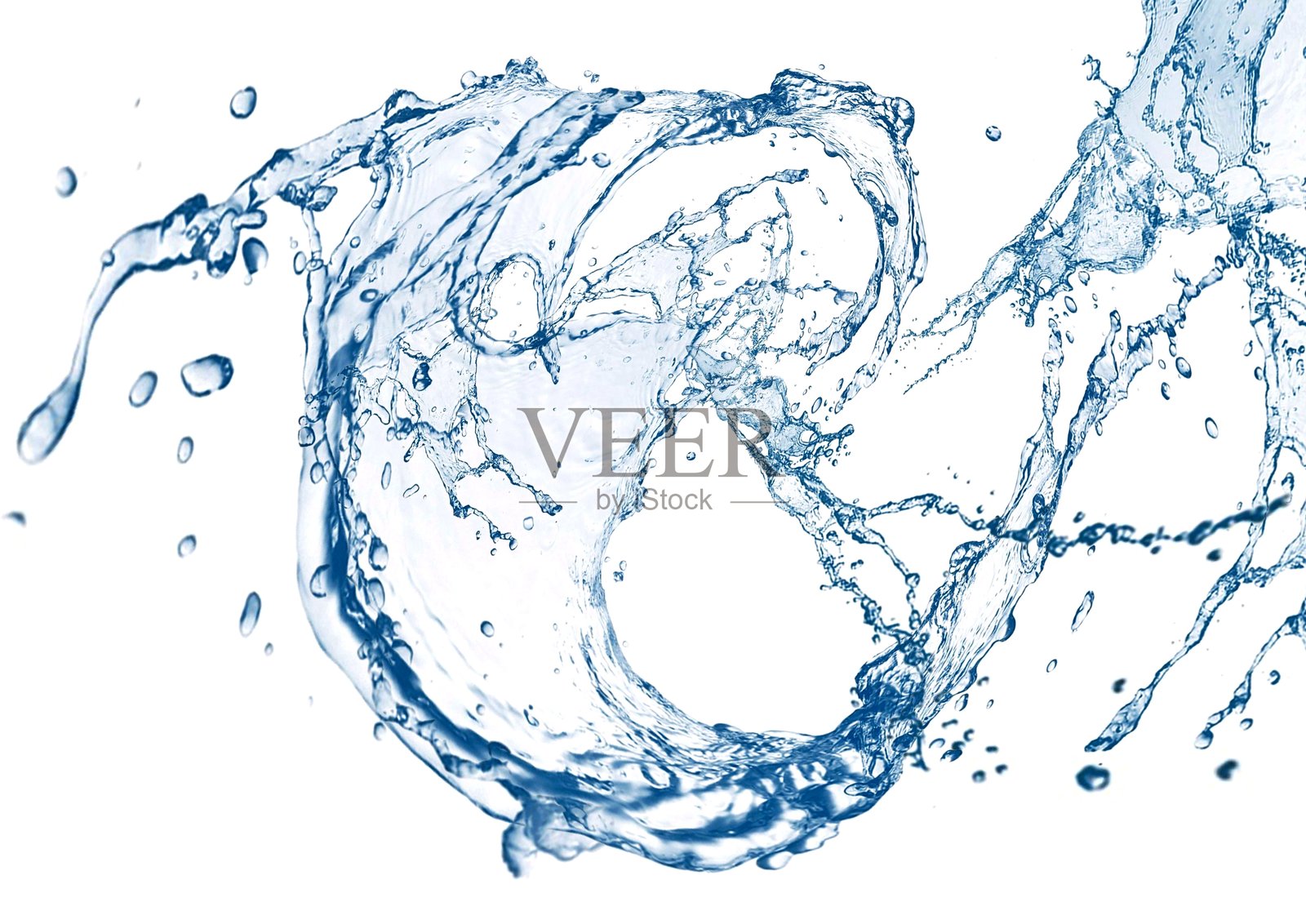 抽象蓝色水漩涡3D插图照片摄影图片