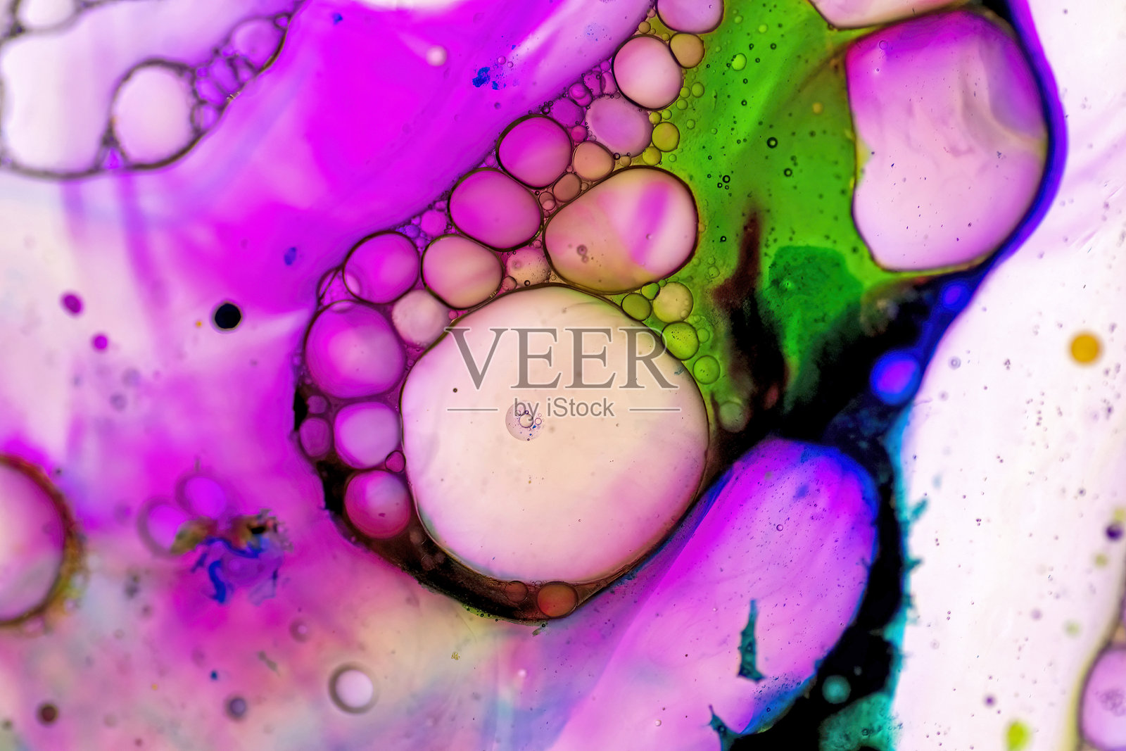 流体中的气泡，特写，抽象背景照片摄影图片