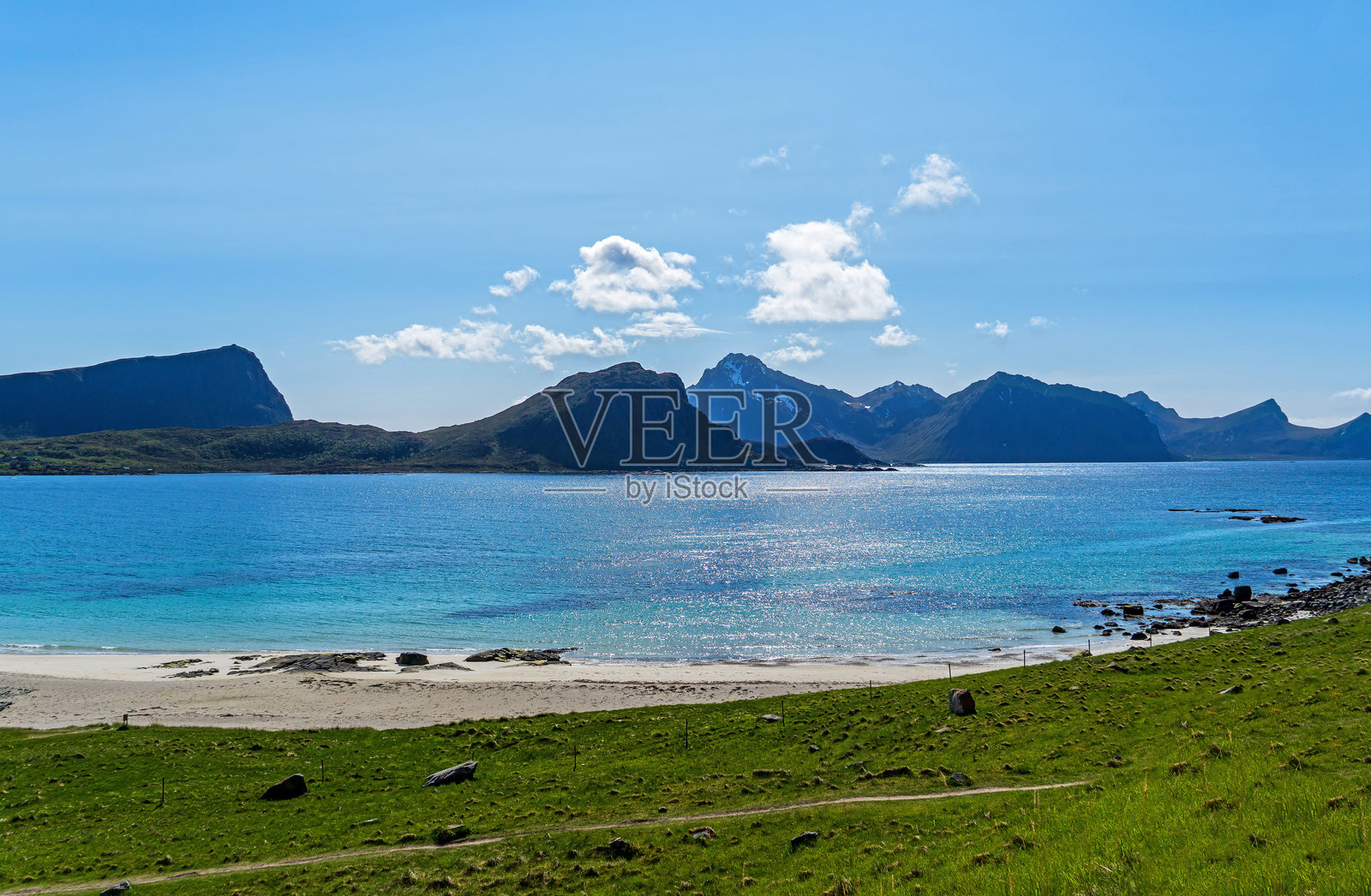 霍克兰海滩，洛福滕群岛照片摄影图片