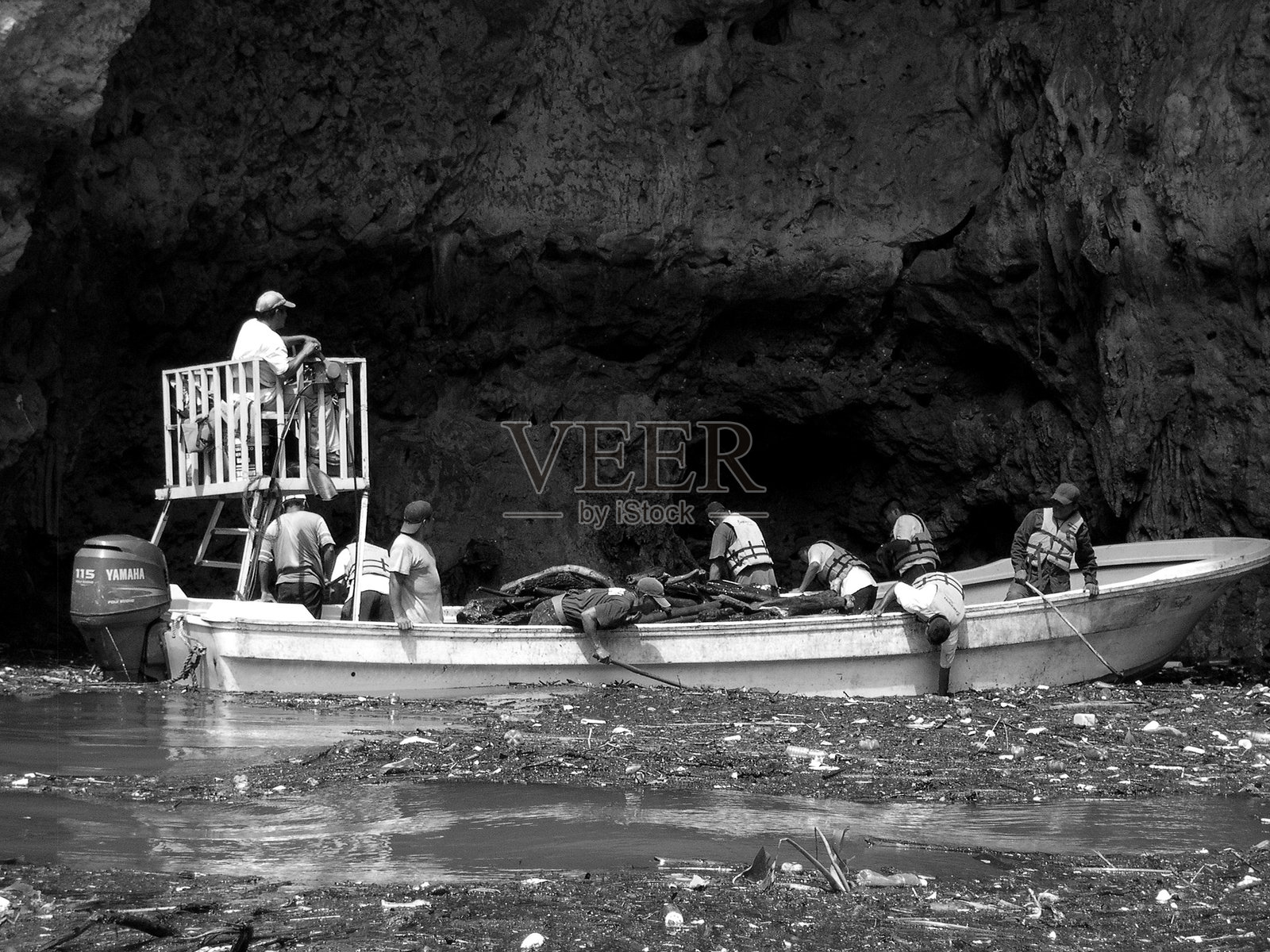 河流污染照片摄影图片