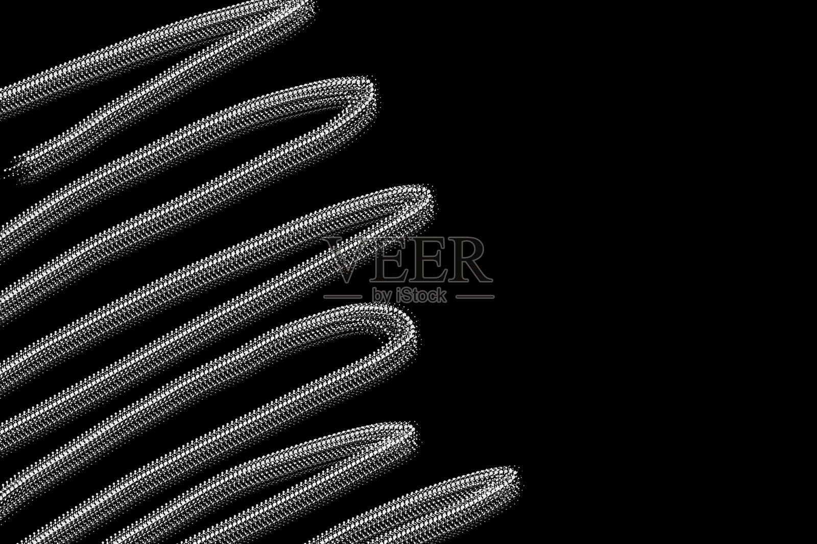 在黑色背景上用电脑画笔绘制的框边缘线条波浪形状。插图。照片摄影图片