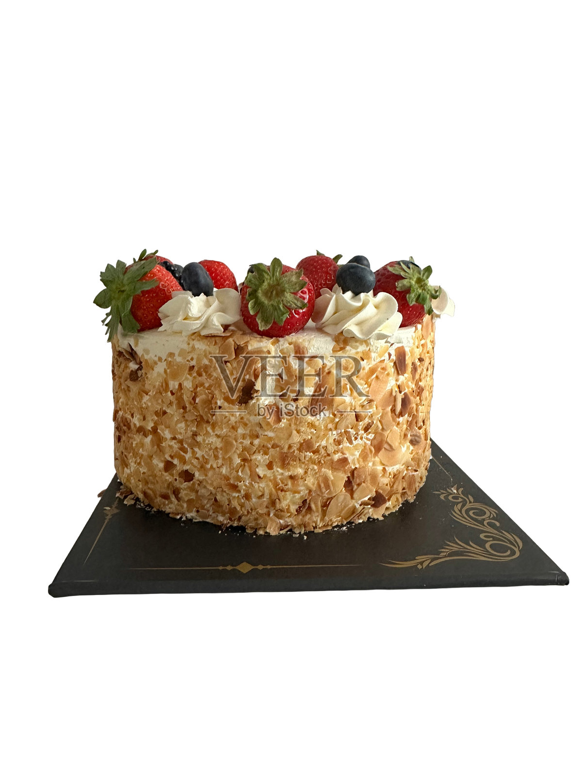 坚果水果蛋糕照片摄影图片