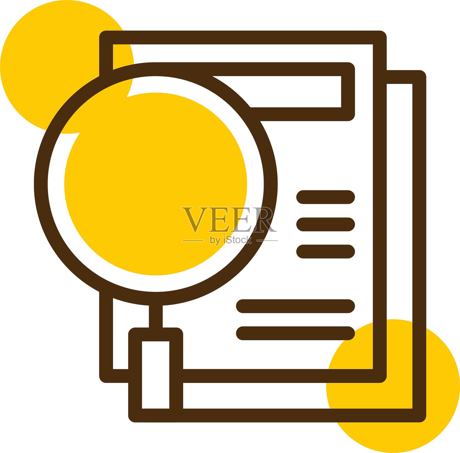 调查报告：黄色线性圆圈插画图片素材