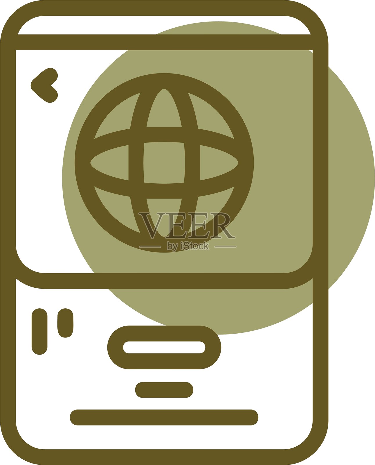 地球线性圆形图标插画图片素材