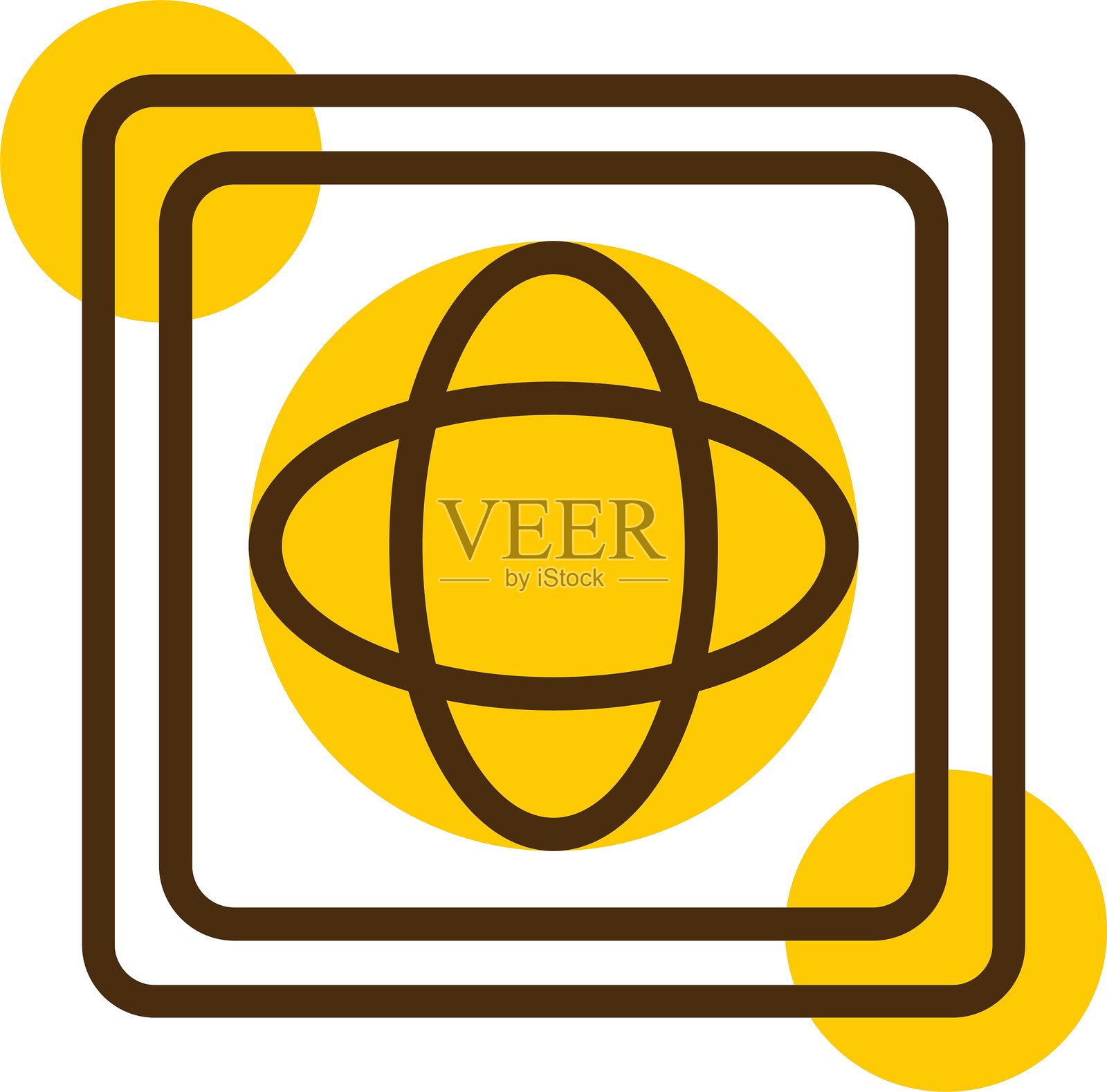 LinkedIn黄色线性圆圈插画图片素材