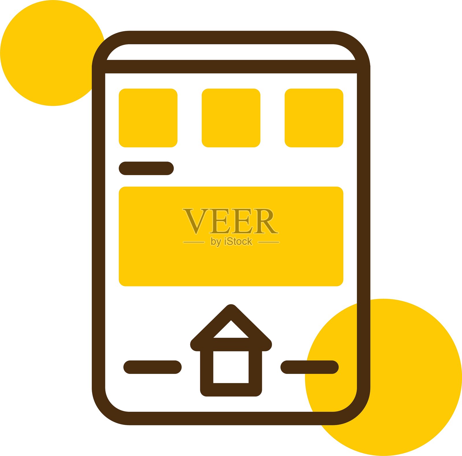 家居黄色圆形地毯插画图片素材