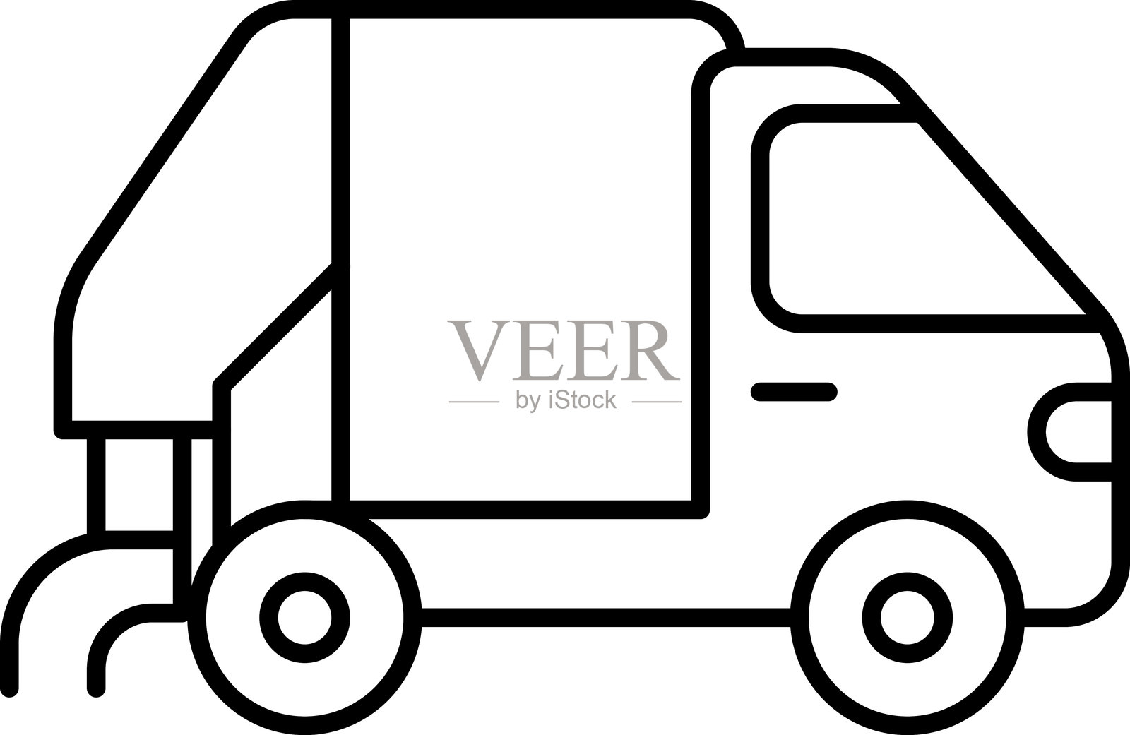 公共服务和市政交通线图标集 — 交通工具图标集。旅行、物流、公共交通概念的矢量图形图标，包括汽车、火车、公交车、自行车、船和飞机的细线矢量图标集合。插画图片素材