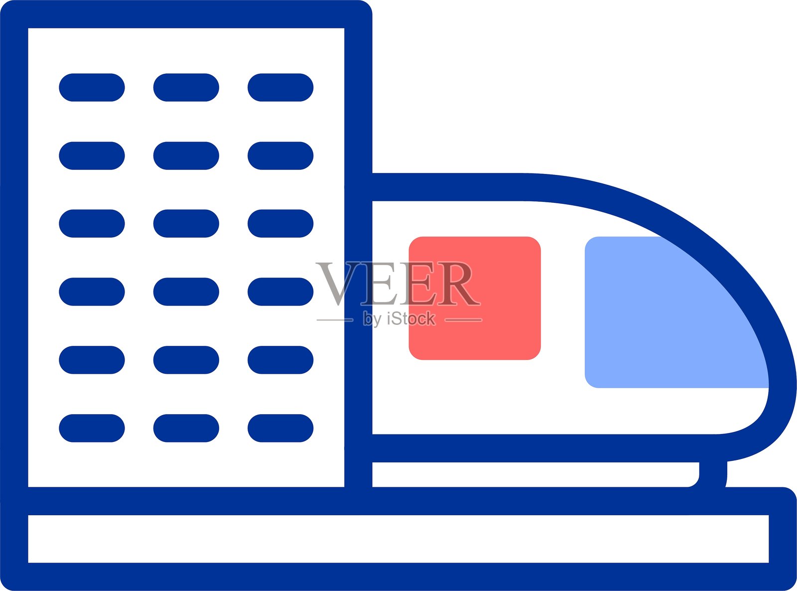 子弹头列车 彩色填充图标插画图片素材