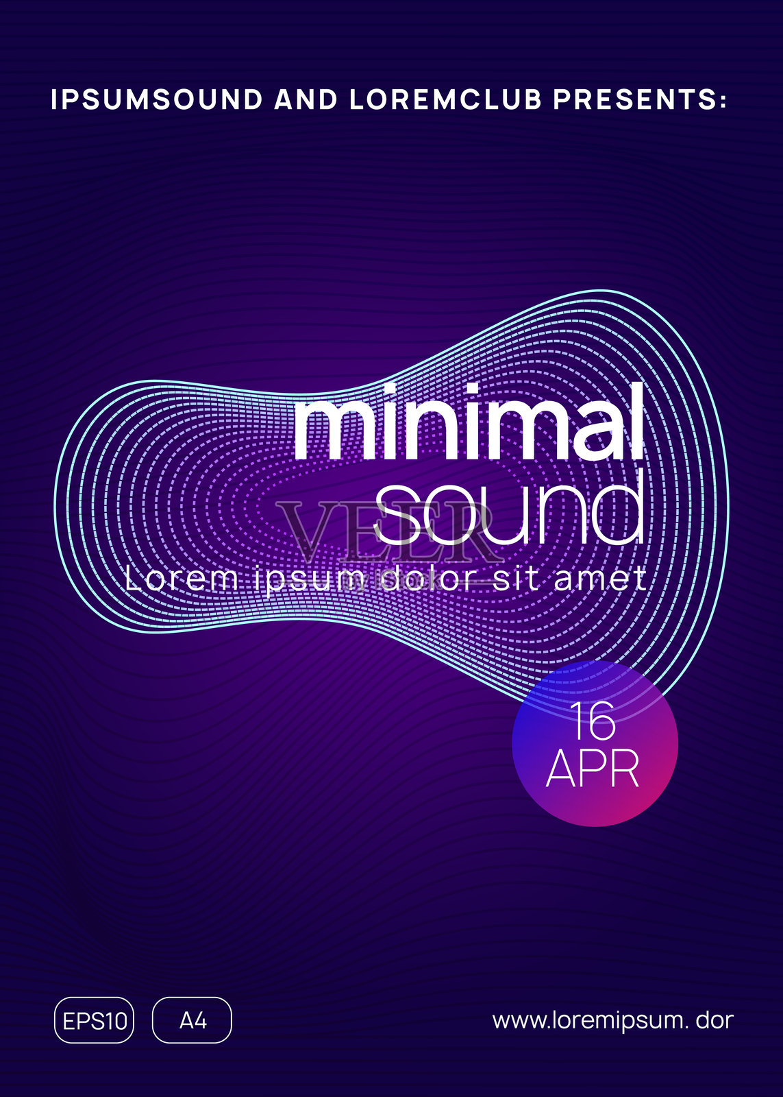 夜总会横幅。声波迪斯科插图。节日宣传单。粉色音乐背景。电子音乐节模板。迷幻封面。绿色夜总会杂志。蓝色夜总会横幅。插画图片素材