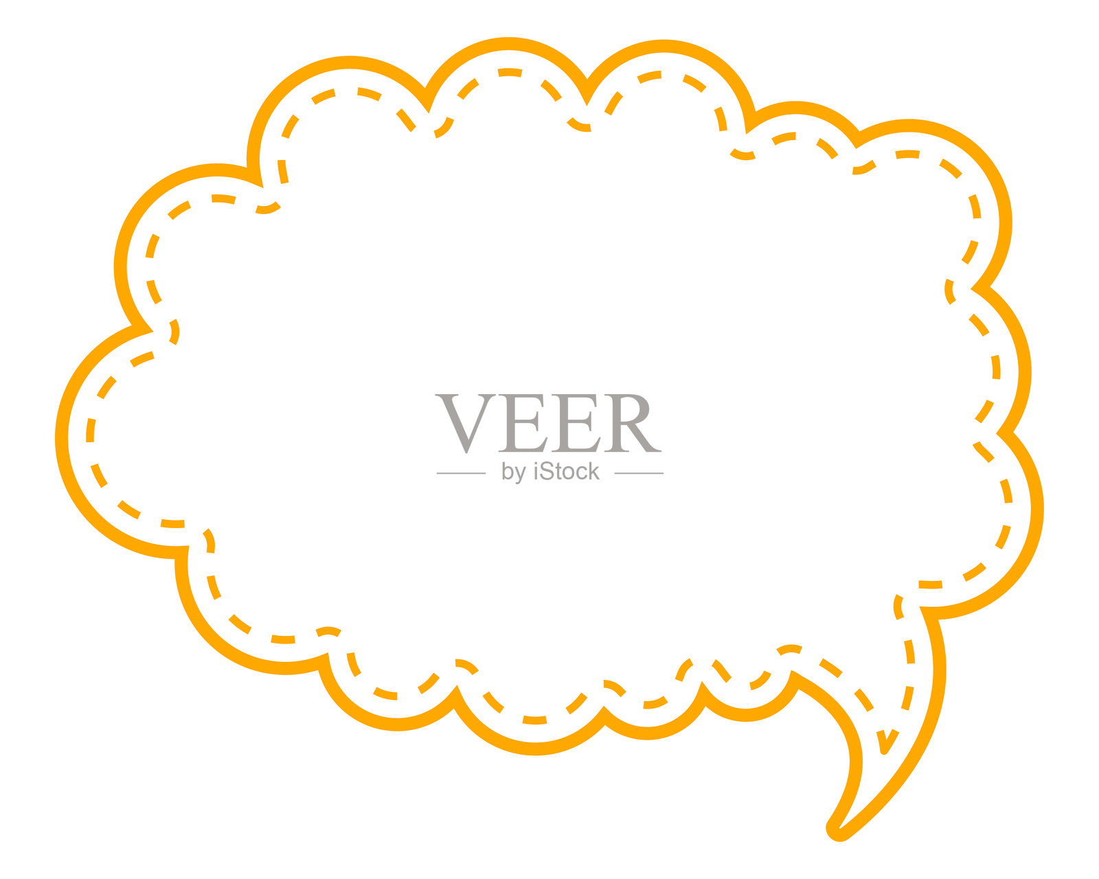 简单的虚线爆炸云形状插画图片素材