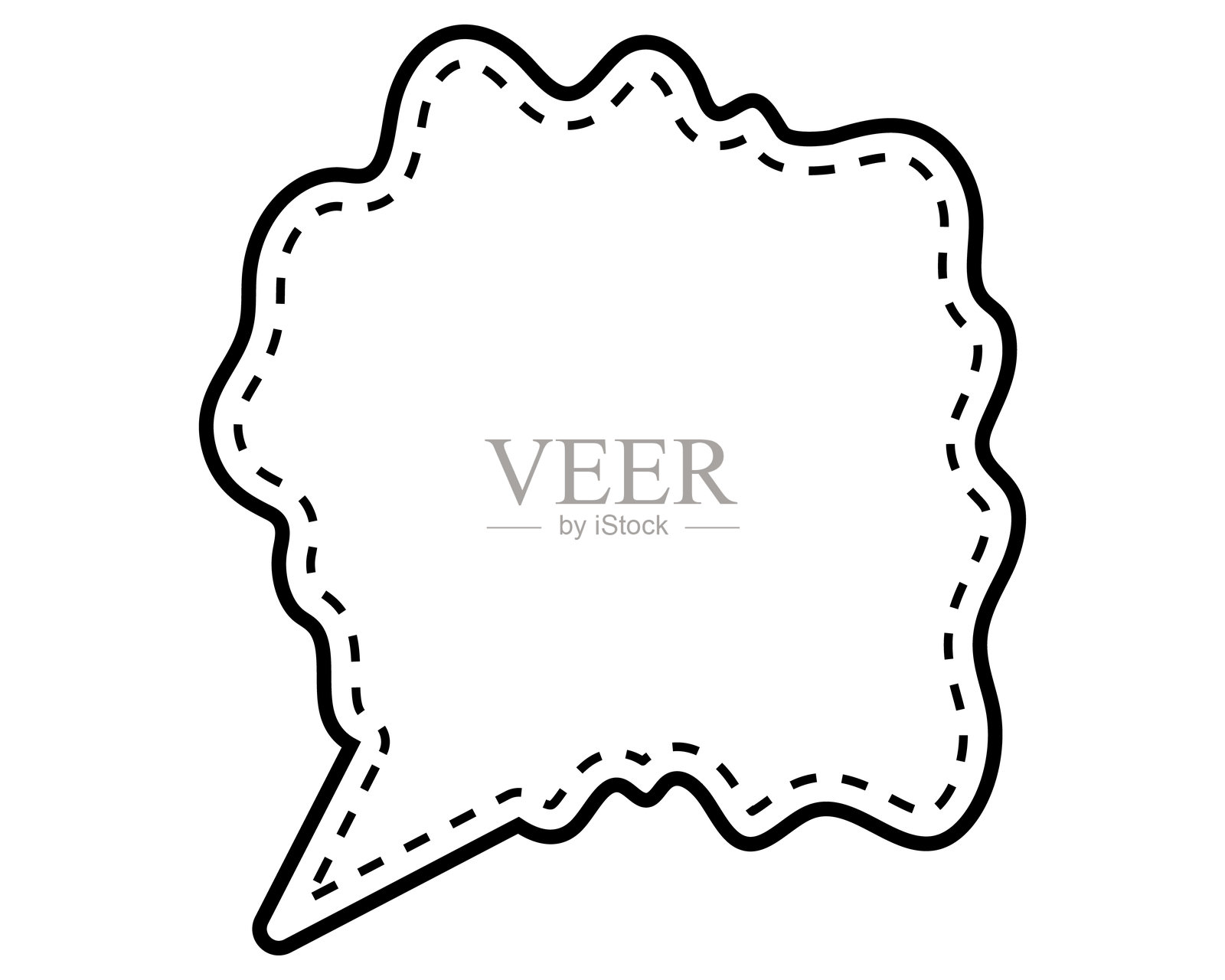 简单的虚线爆炸柔和线条云朵形状插画图片素材