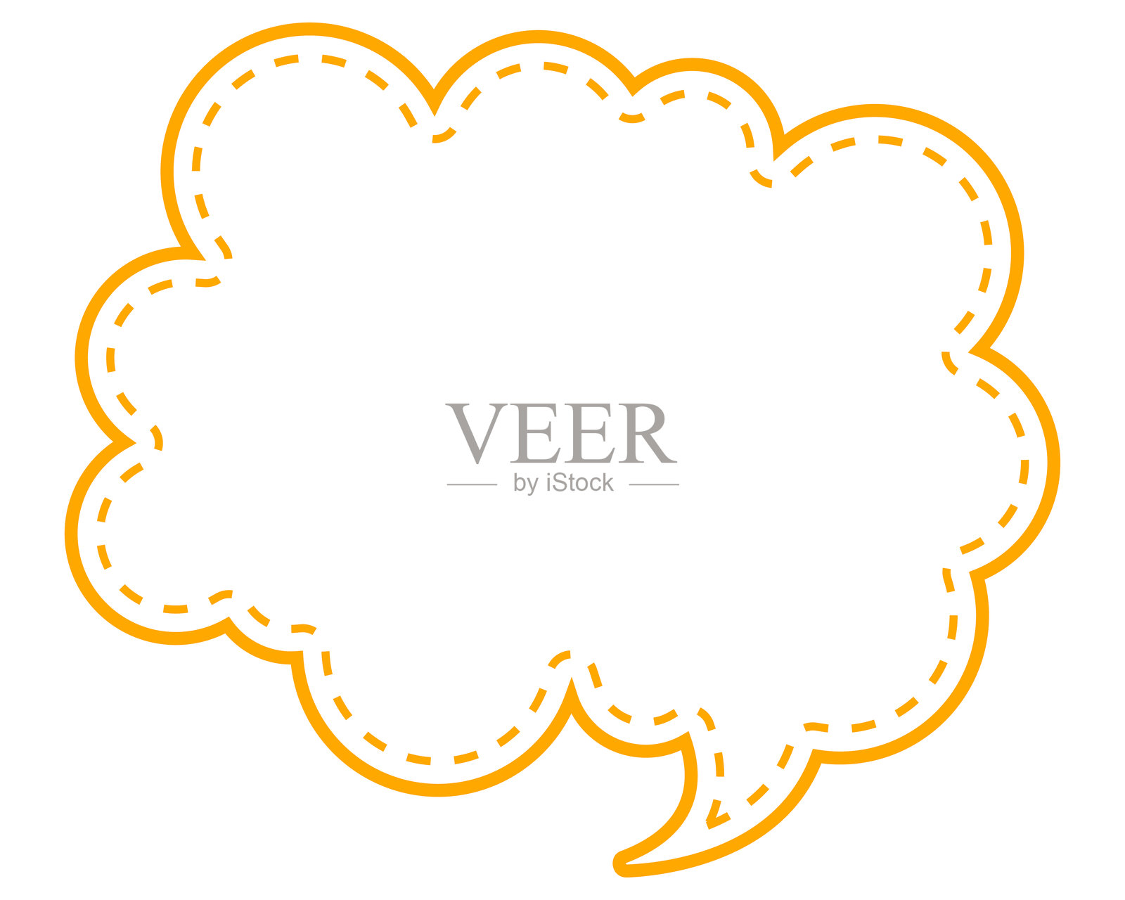 简单的虚线爆炸云形状插画图片素材