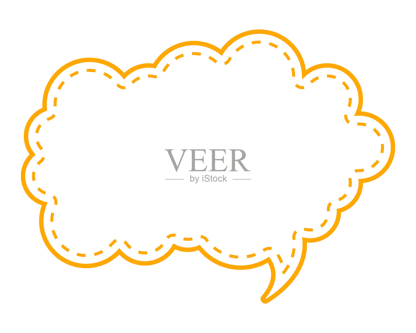 简单的虚线爆炸云形状插画图片素材