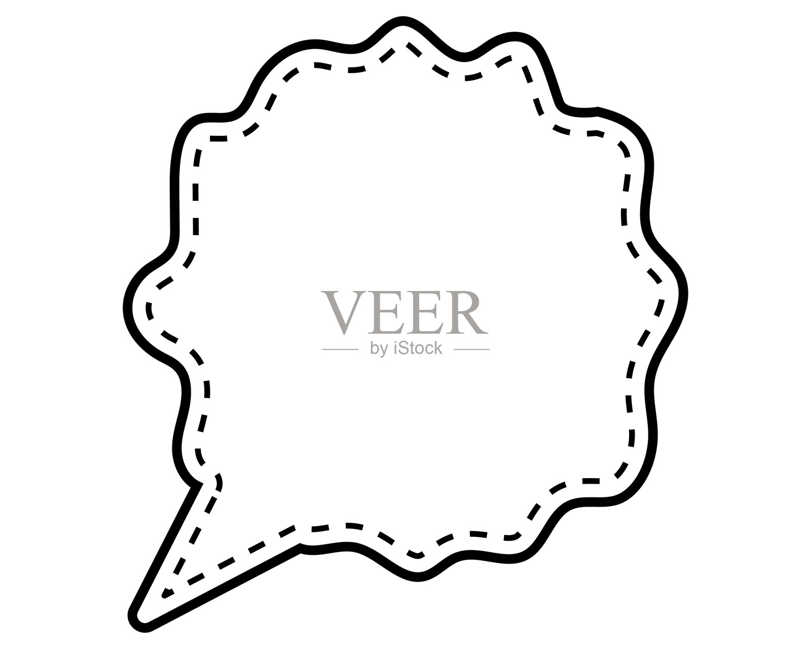 简单的虚线爆炸柔和线条云形状插画图片素材