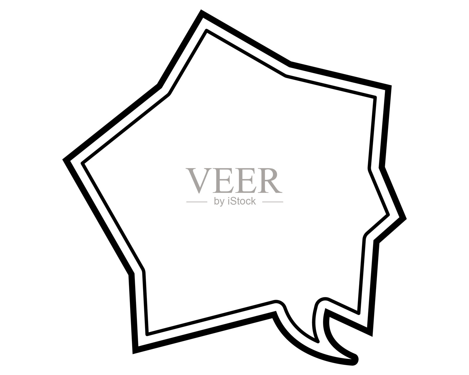 简单的双线锯齿形对话气泡插画图片素材