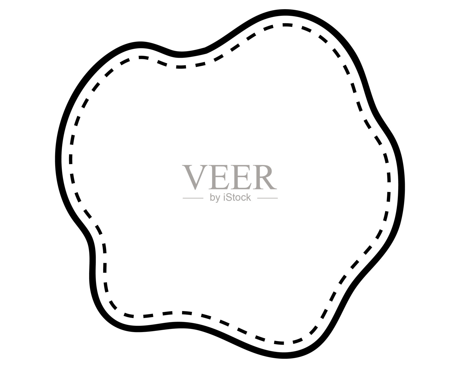 简单的虚线爆炸柔和线条云形状插画图片素材