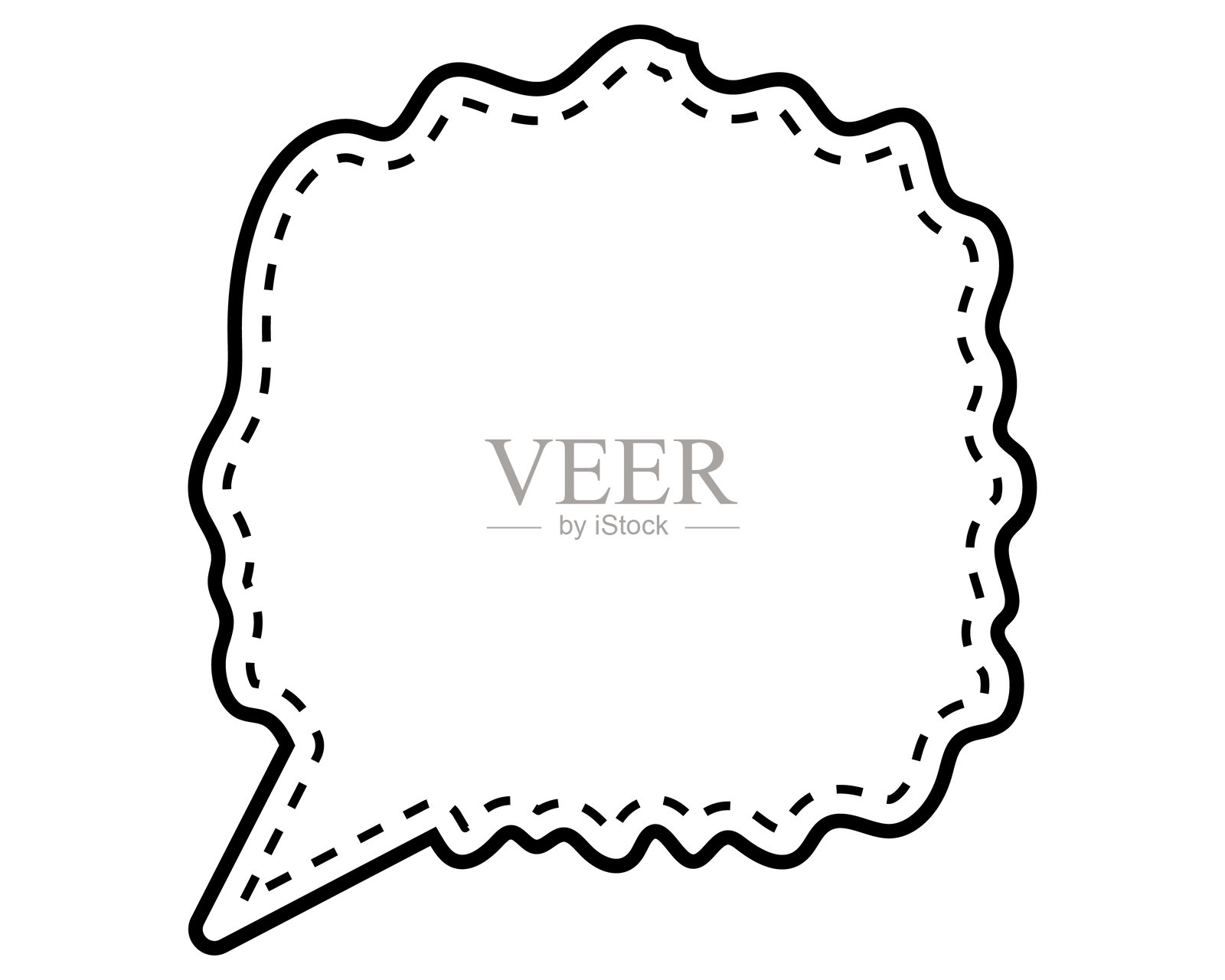 简单的虚线爆炸柔和线条云形状插画图片素材