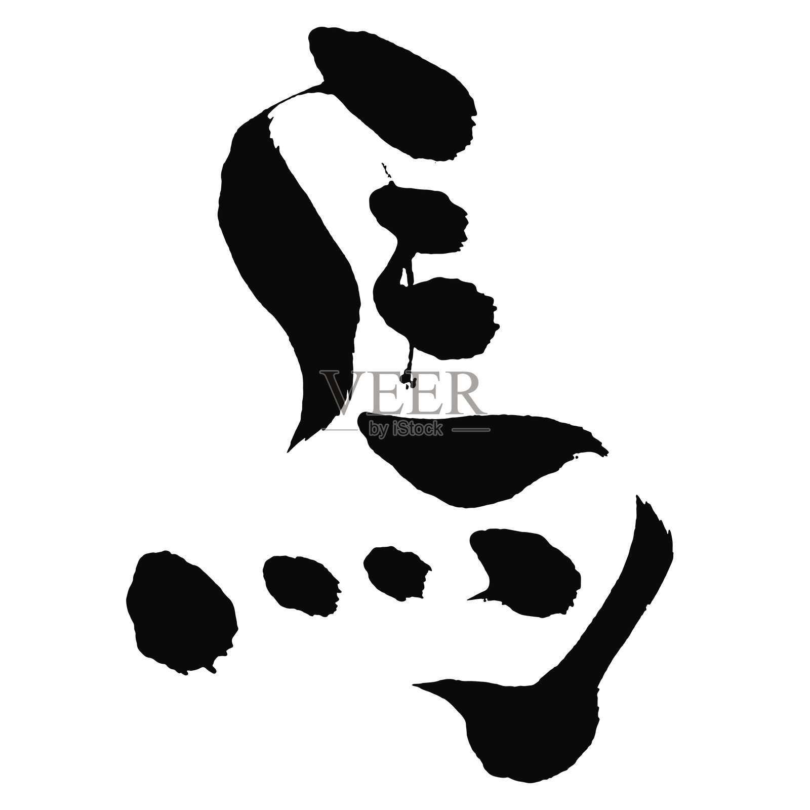 “马”的汉字 – 2026年马年新年贺卡的墨刷书法 – 矢量图形插画图片素材