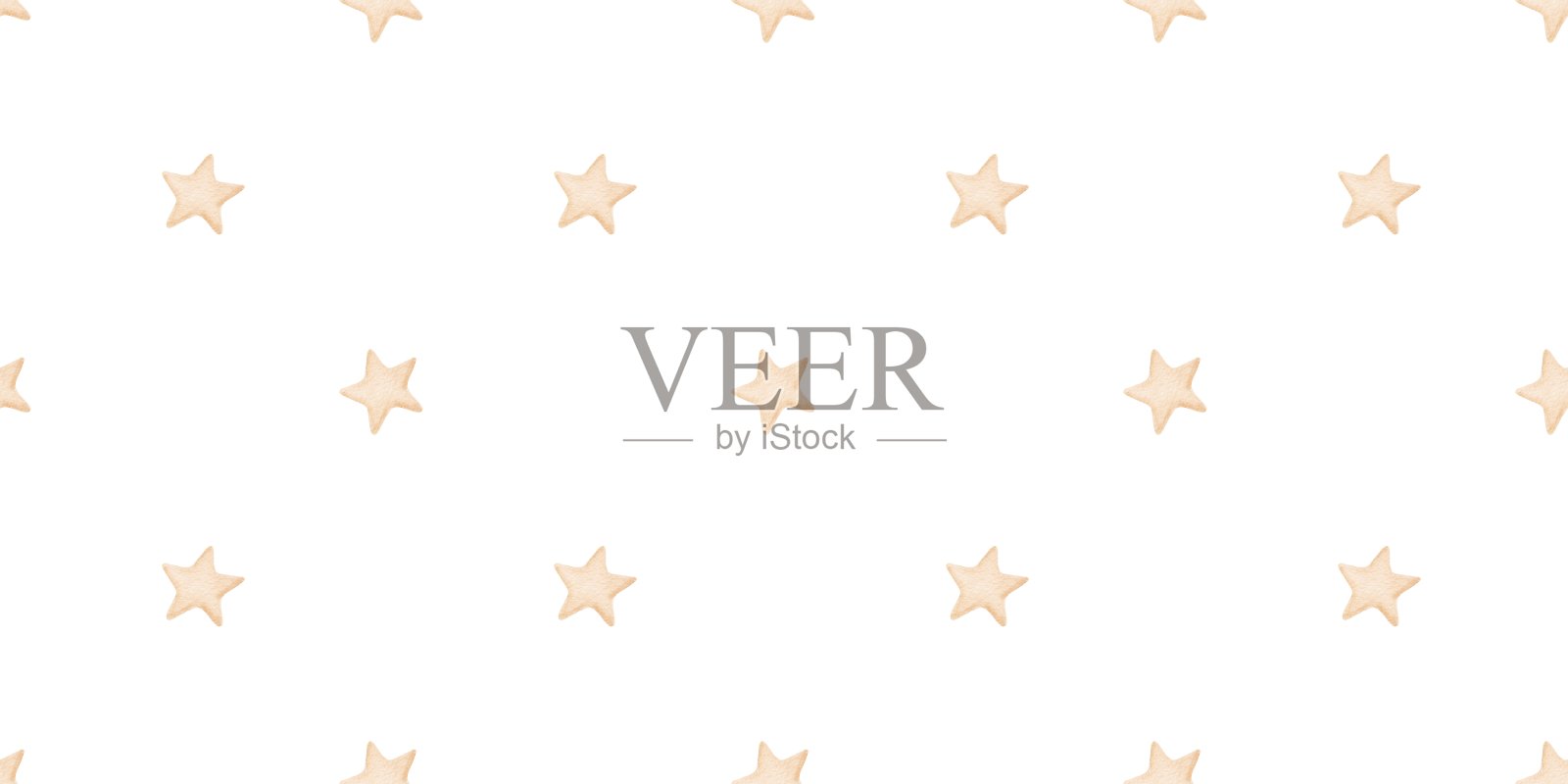 水彩星星无缝图案。手绘插图适用于婴儿墙纸和面料，纹理背景。插画图片素材