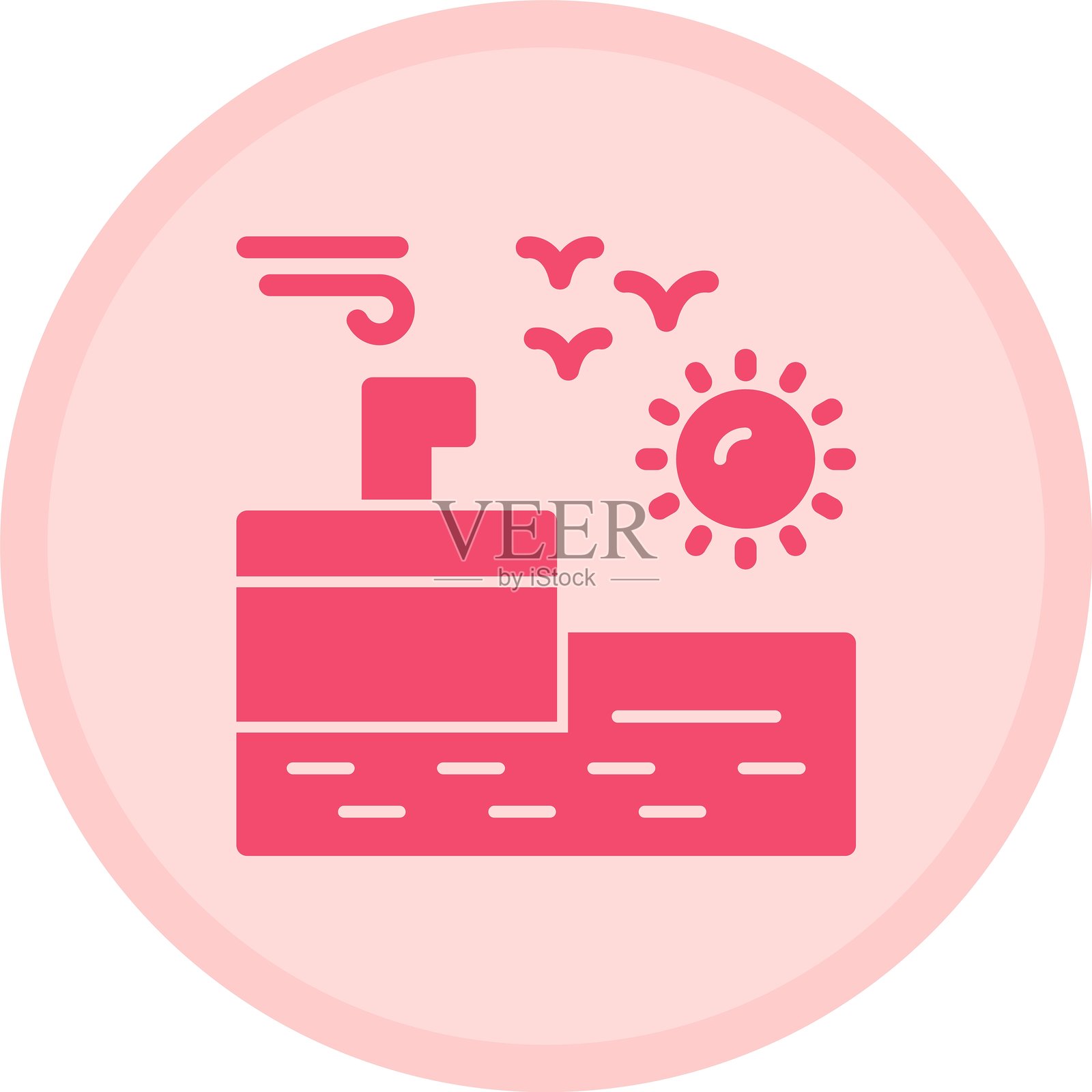 码头多彩圆圈插画图片素材