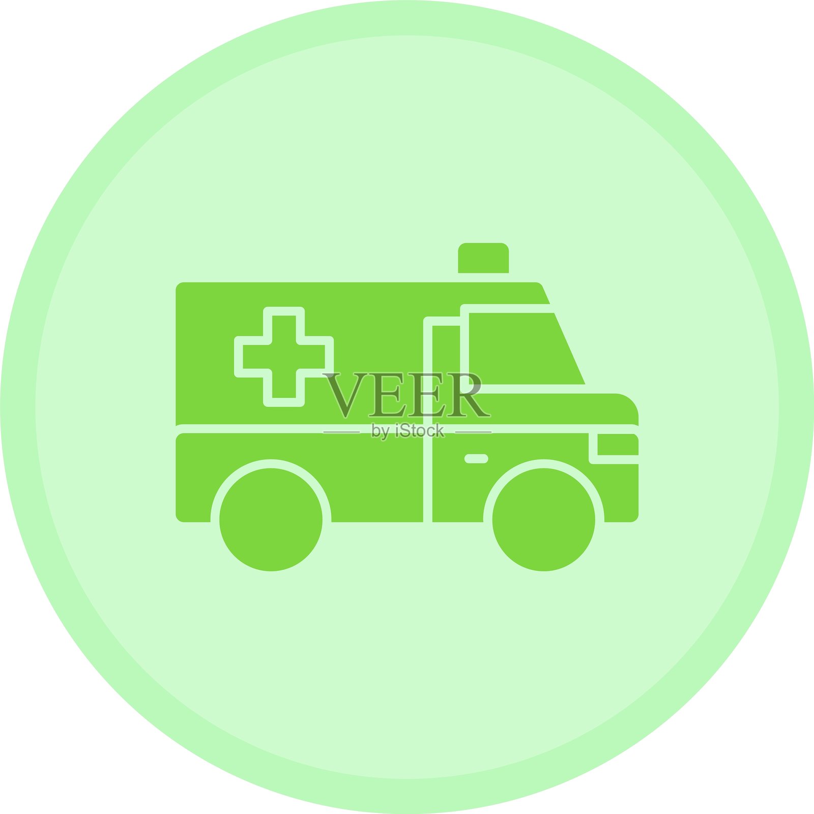 救护车多彩圆圈插画图片素材