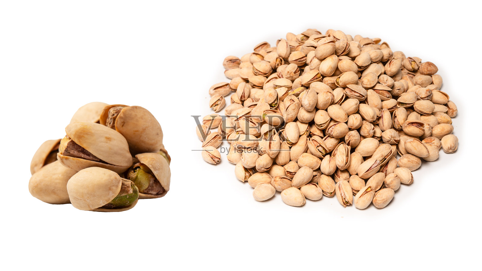 美味的开心果，孤立在白色背景上。照片摄影图片