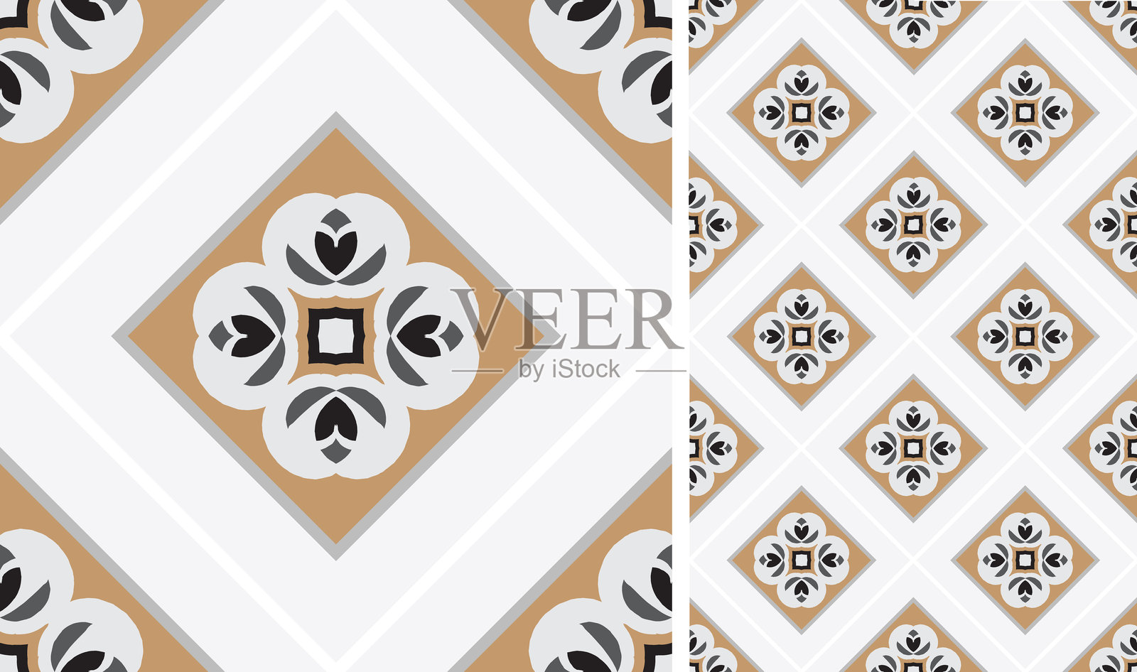 瓷砖图案插画图片素材