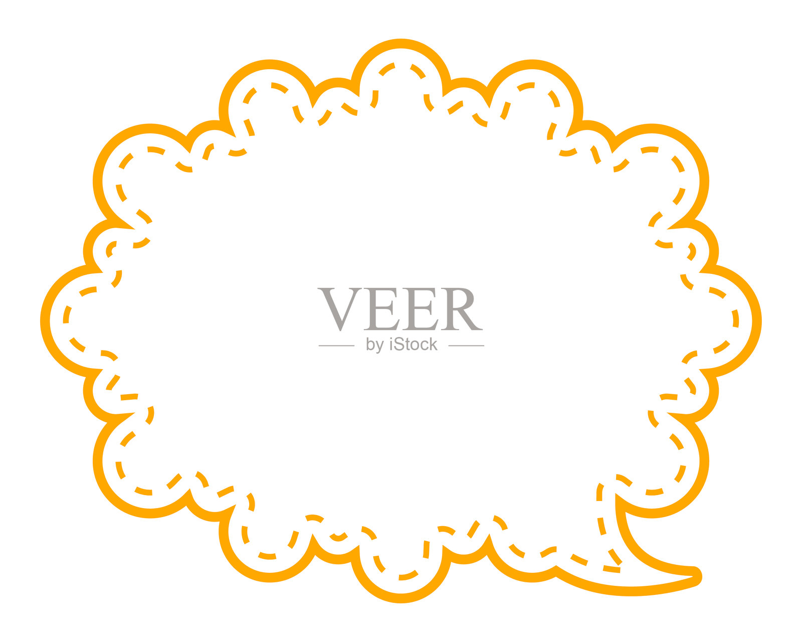 简单的虚线爆炸云形状插画图片素材