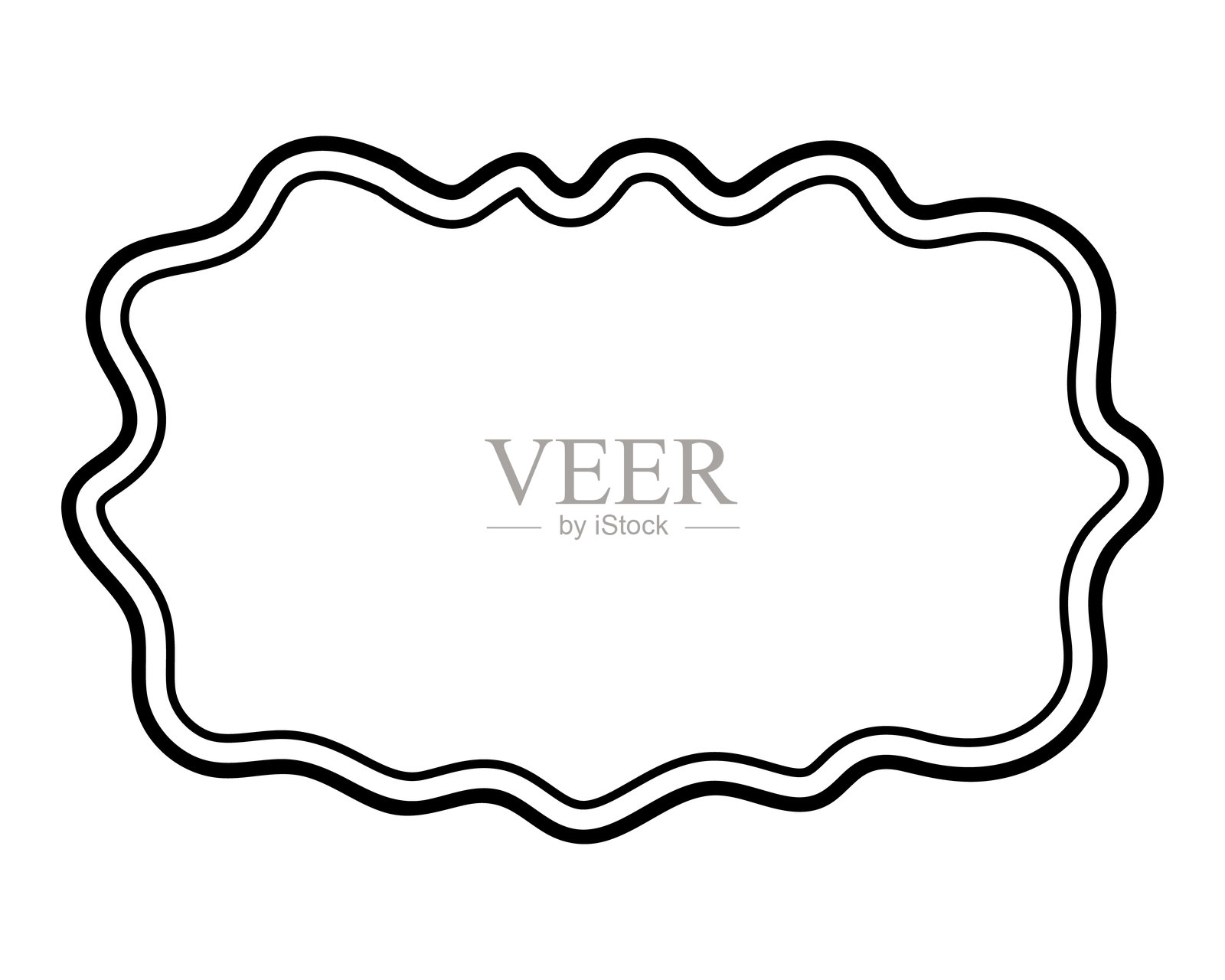 简单的双线标注 软线云形状插画图片素材