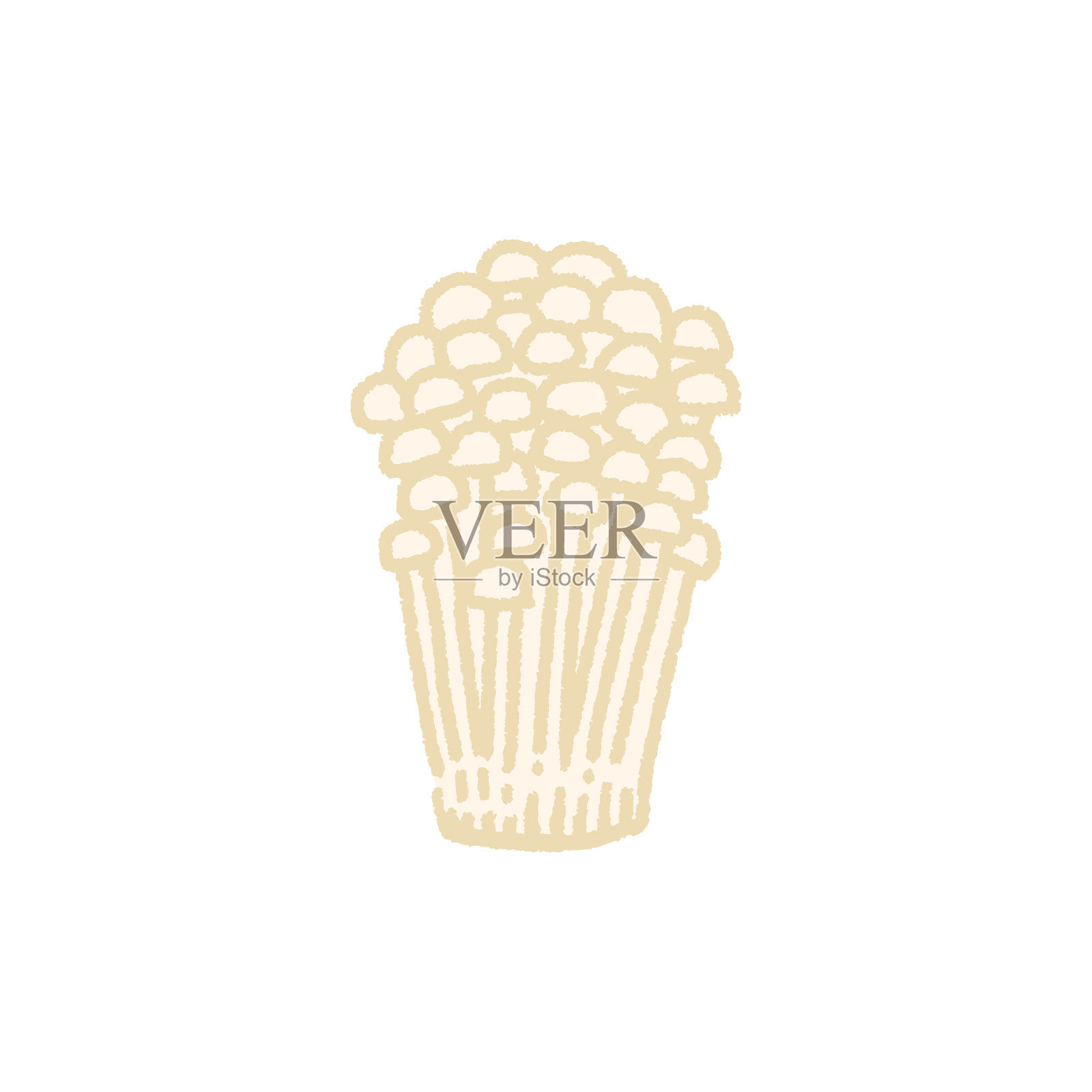 手绘的金针菇简单插图插画图片素材