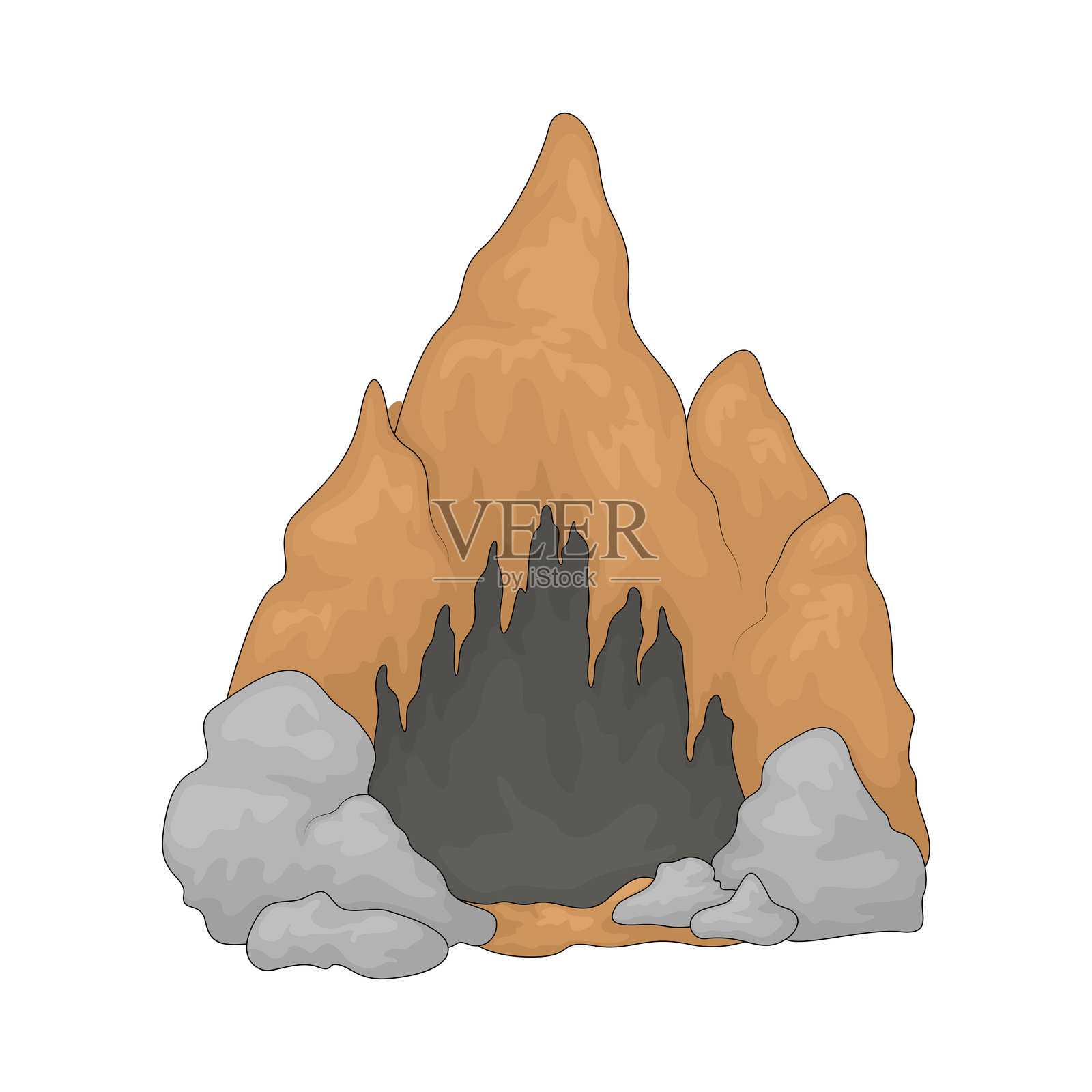 洞穴插画图片素材