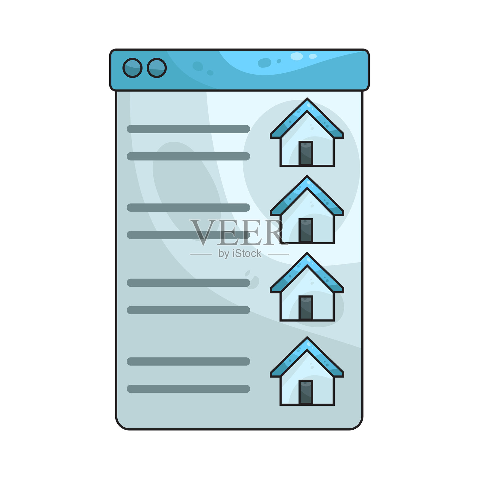 房屋清单插画图片素材