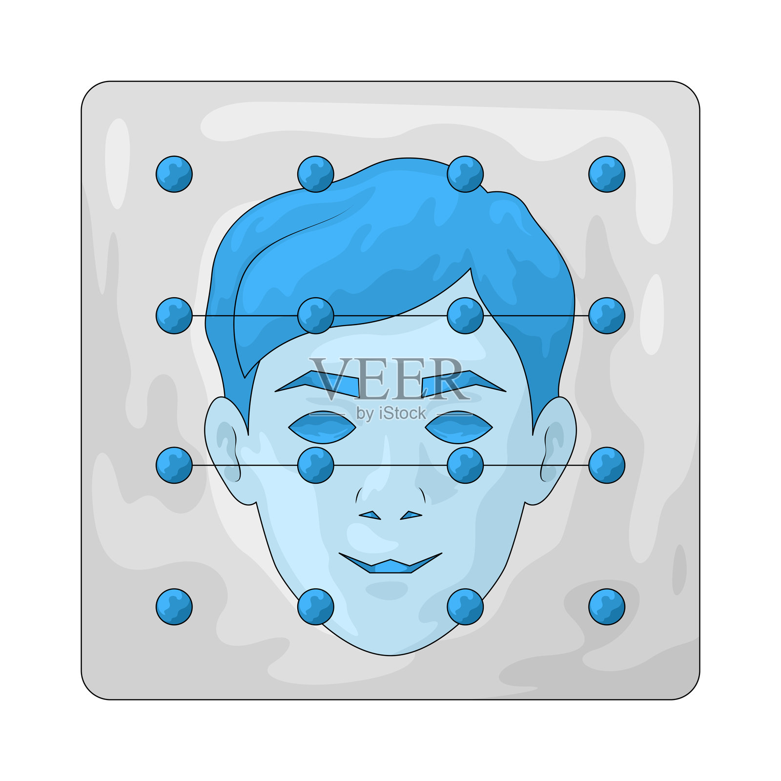 面部识别插画图片素材