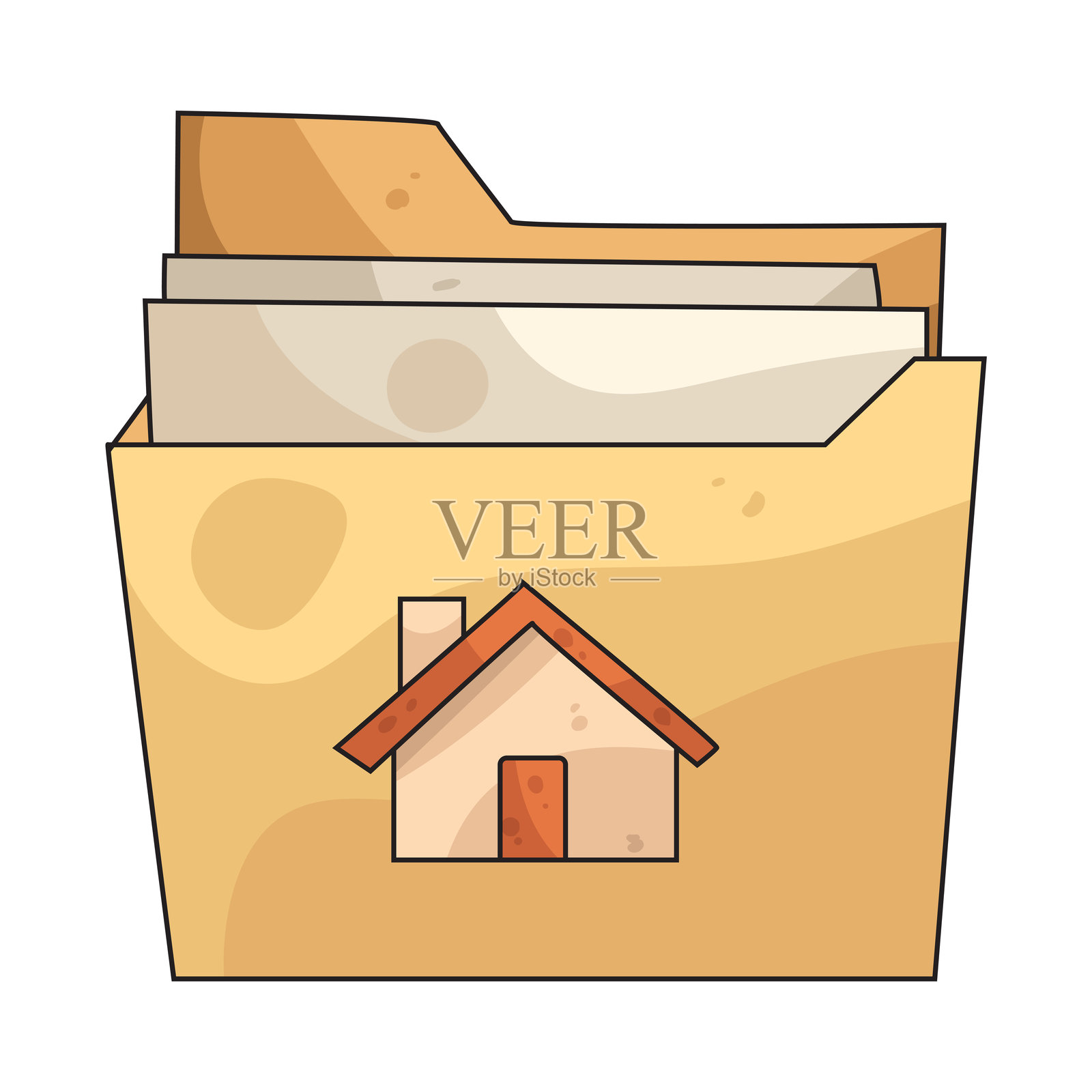 房地产文件夹插画图片素材