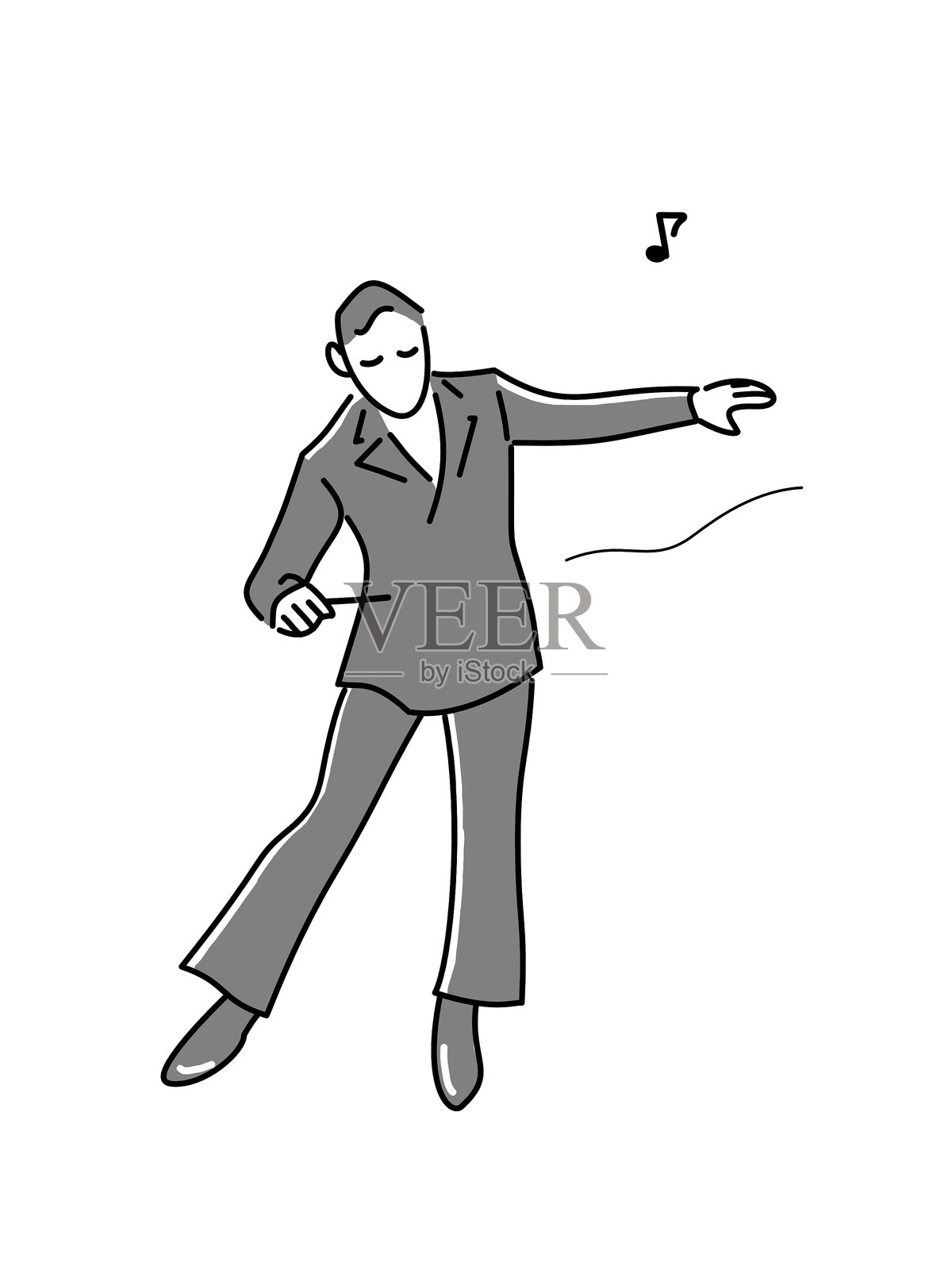 一位指挥的男士插画图片素材