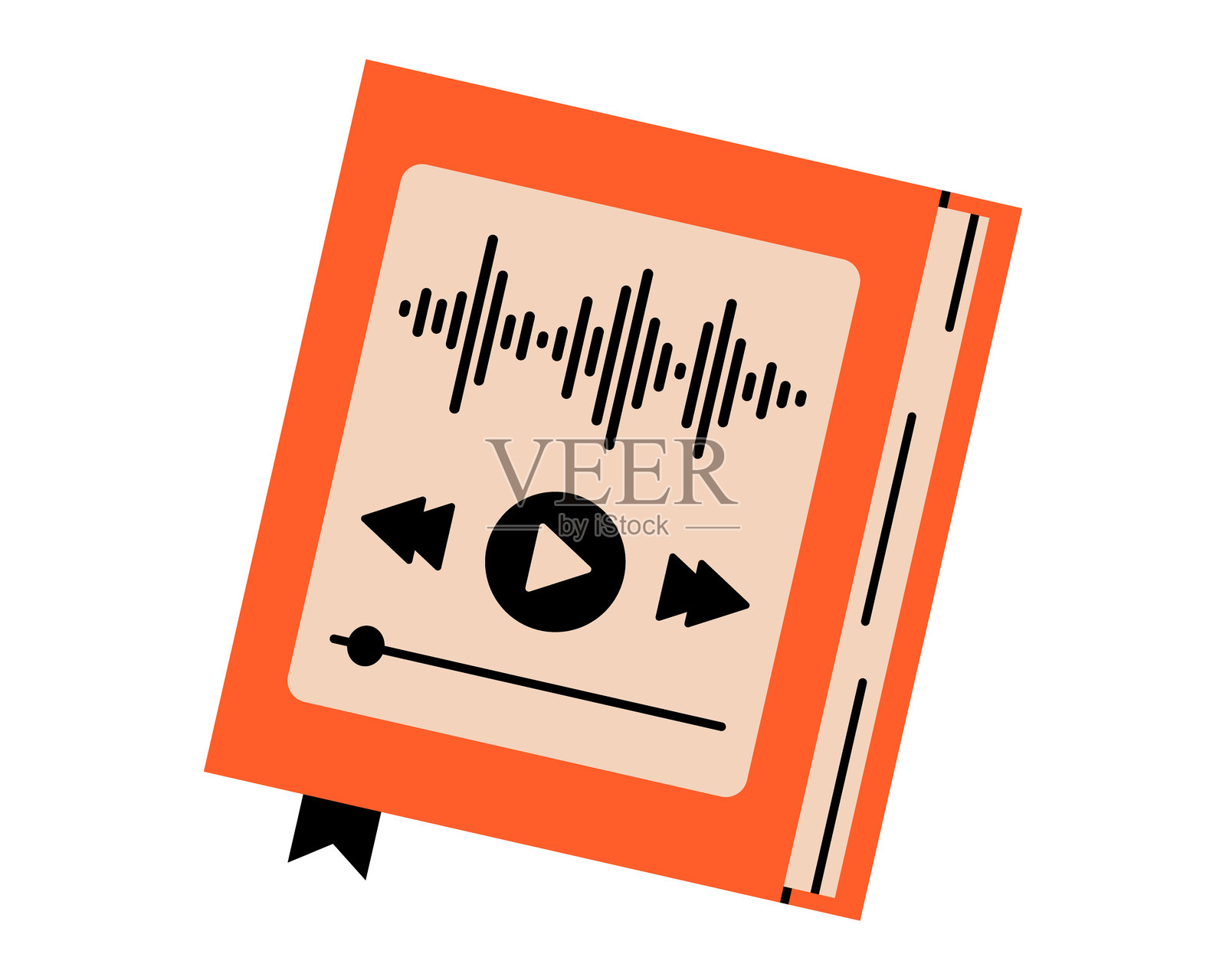 带书签的音频数字书平面插图插画图片素材