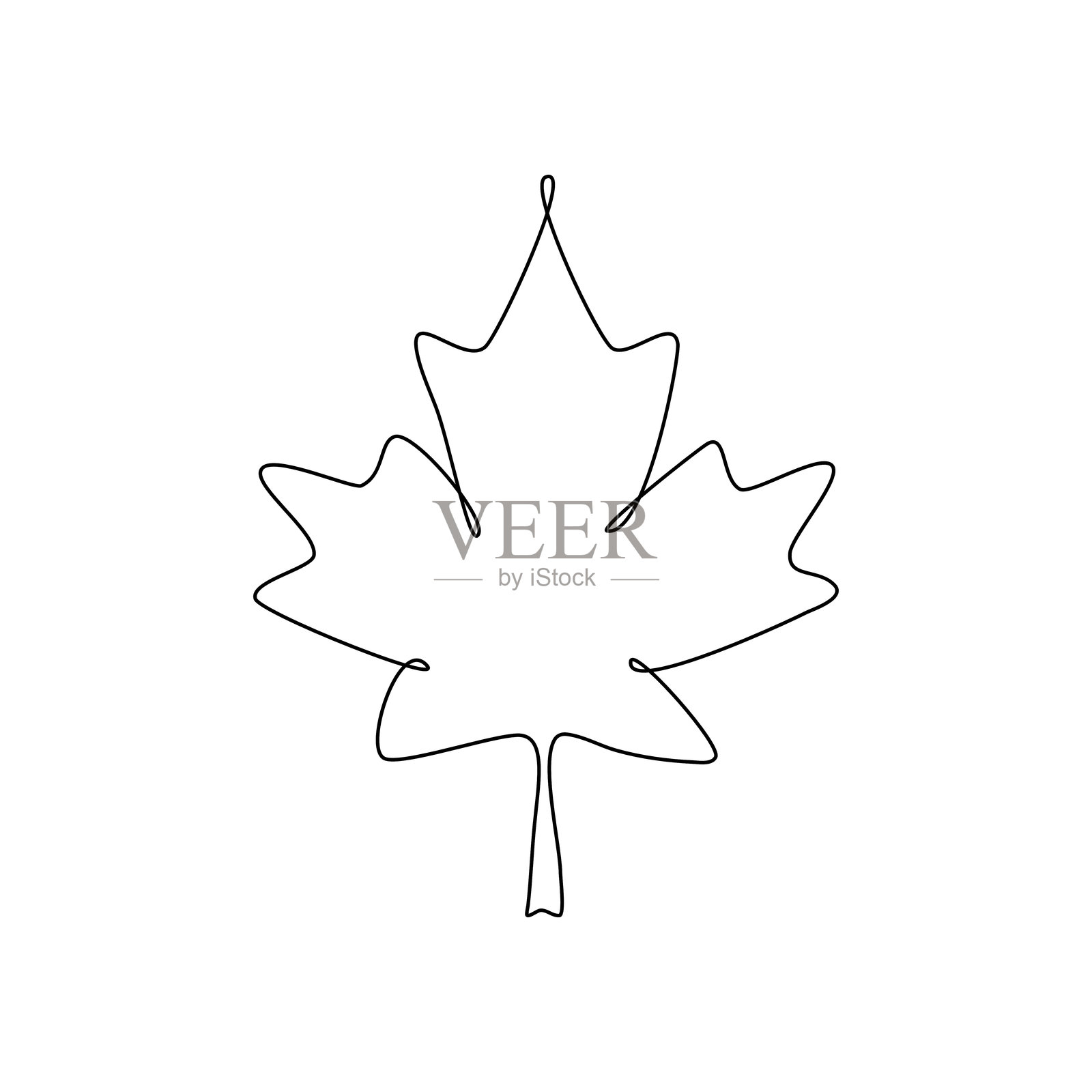 白色背景上的枫叶图标。插画图片素材