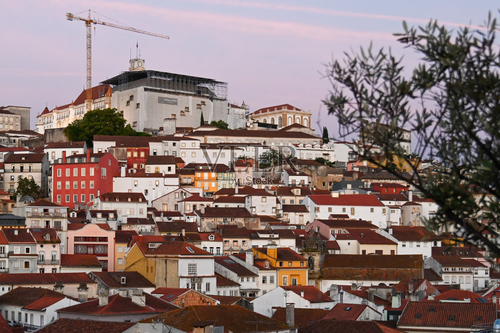 科英布拉的多彩房屋外立面照片摄影图片