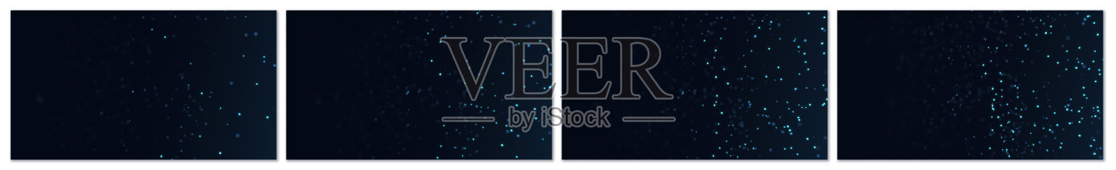 四个演变中的黑色抽象面板科技背景，带有发光的蓝色粒子照片摄影图片