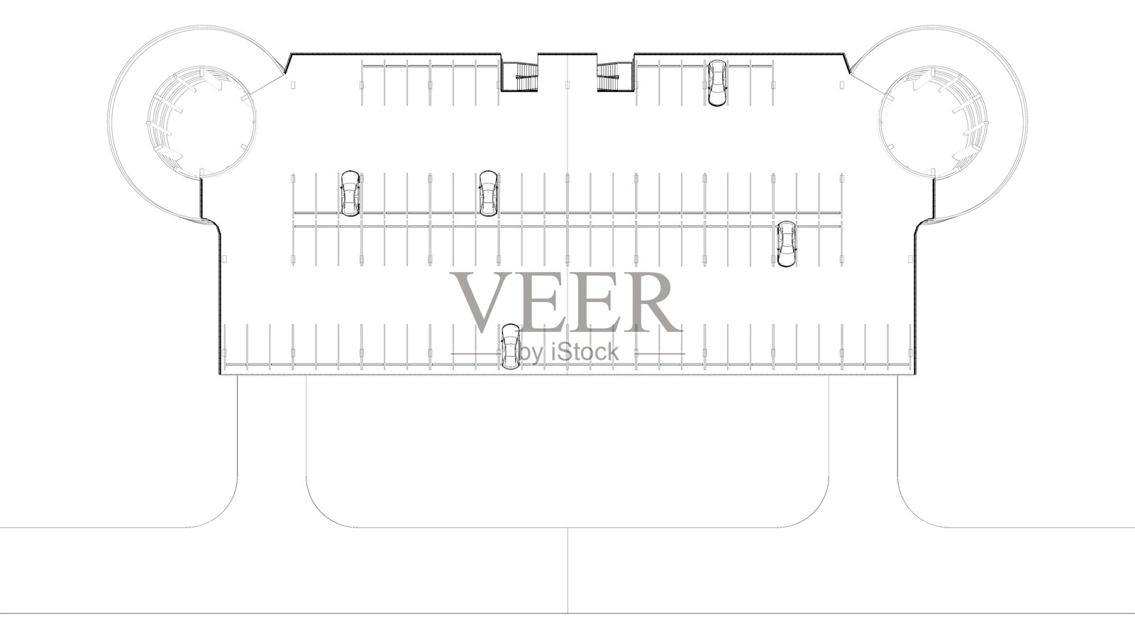 停车设施的3D插图照片摄影图片