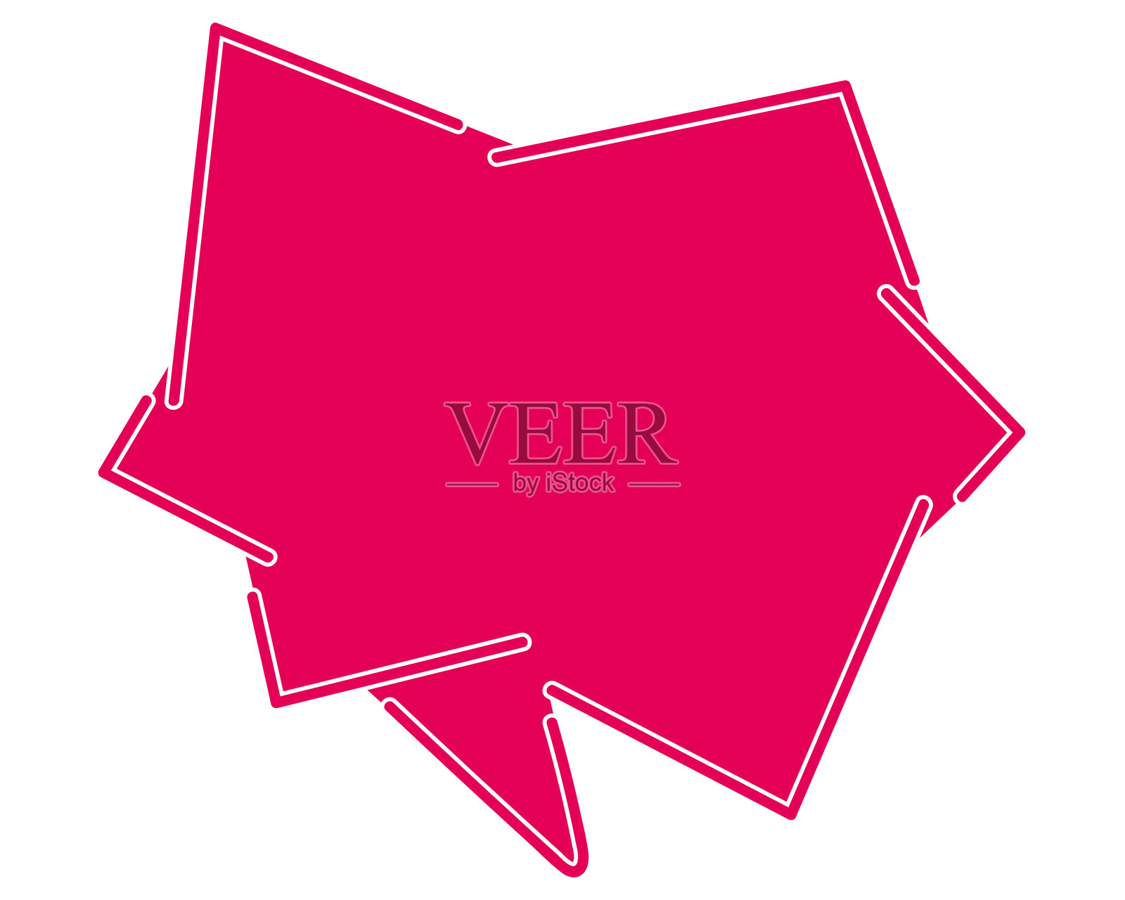 简单的锯齿形彩色对话气泡插画图片素材