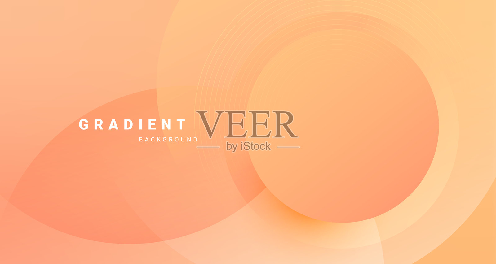 柔和的橙色渐变背景与圆形图案插画图片素材